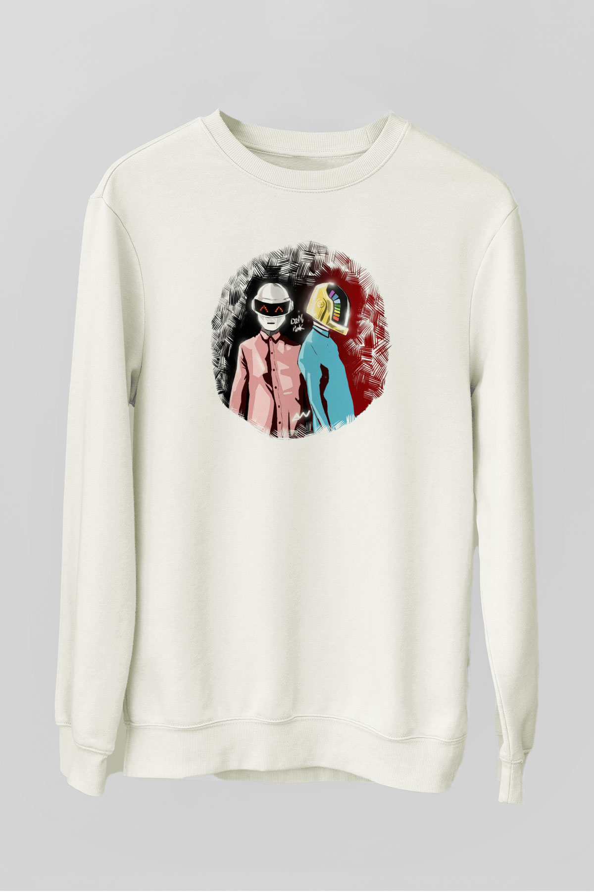 Daft Punk Beyaz Unisex Sweatshirt