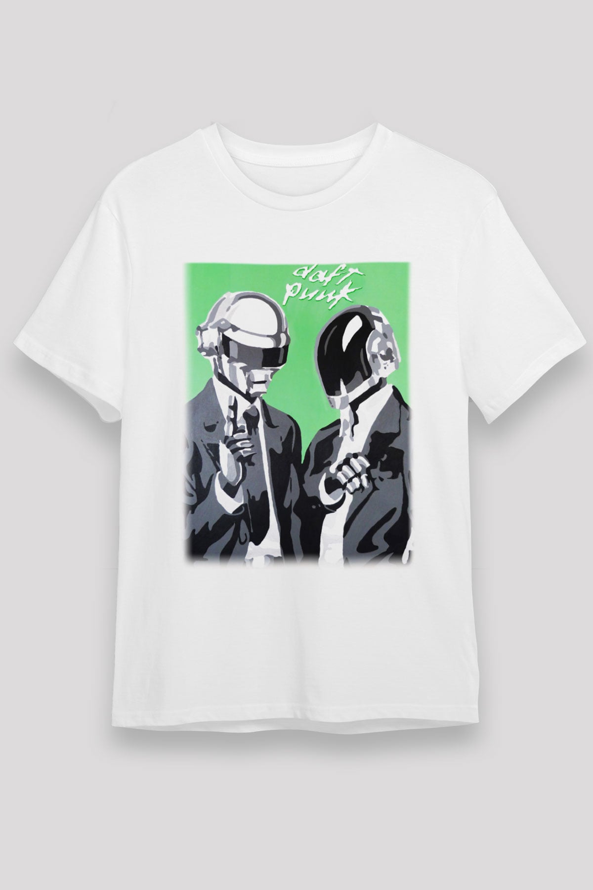 Daft Punk Beyaz Unisex Tişört T-Shirt - TişörtFabrikası