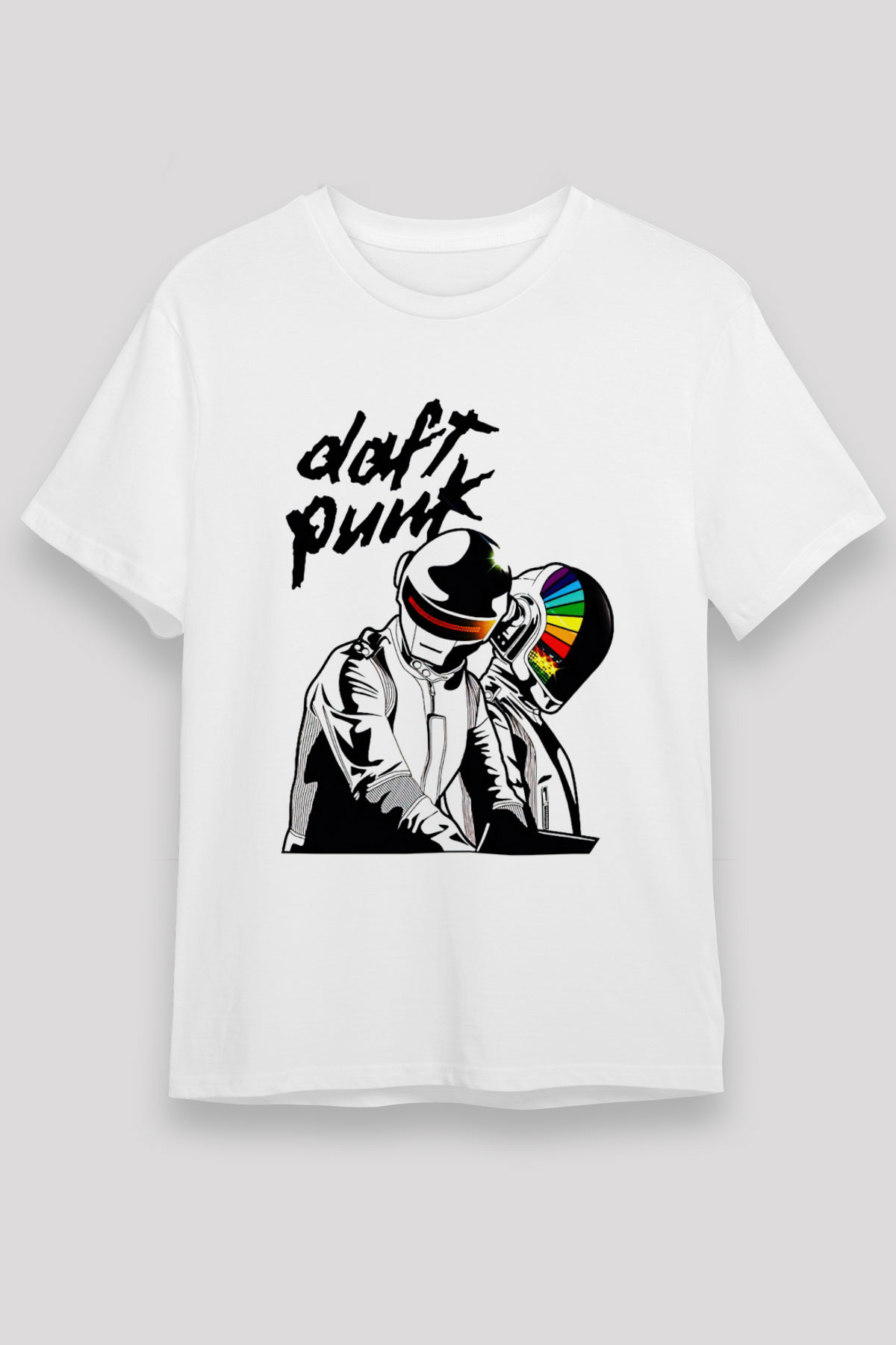 Daft Punk Beyaz Unisex Tişört T-Shirt - TişörtFabrikası