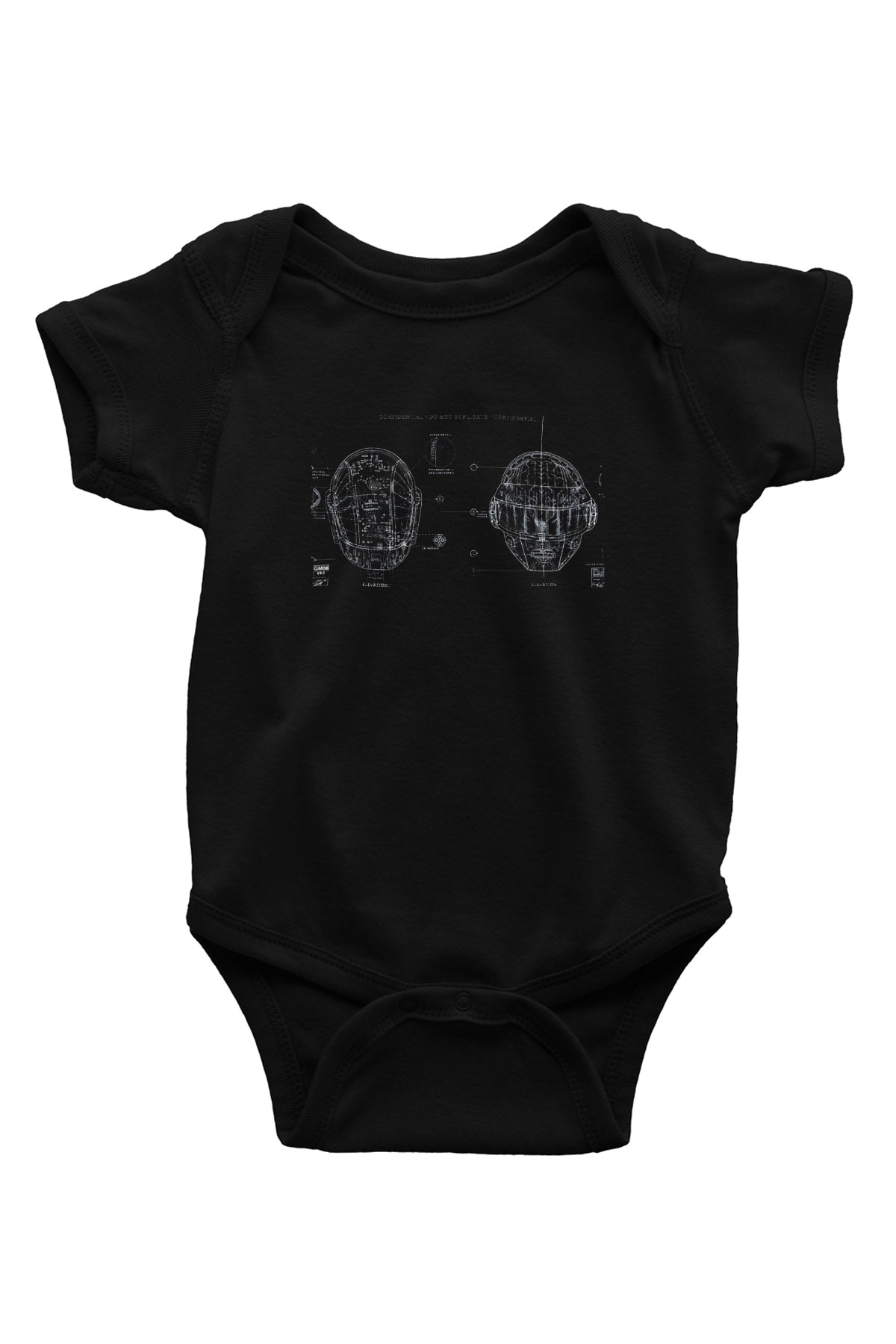 Daft Punk Siyah Bebek Body - Zıbın
