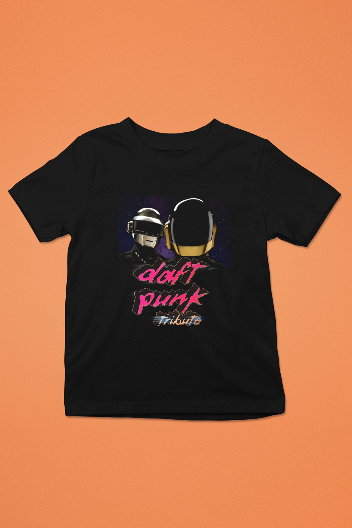 Daft Punk Siyah Unisex Çocuk Tişört