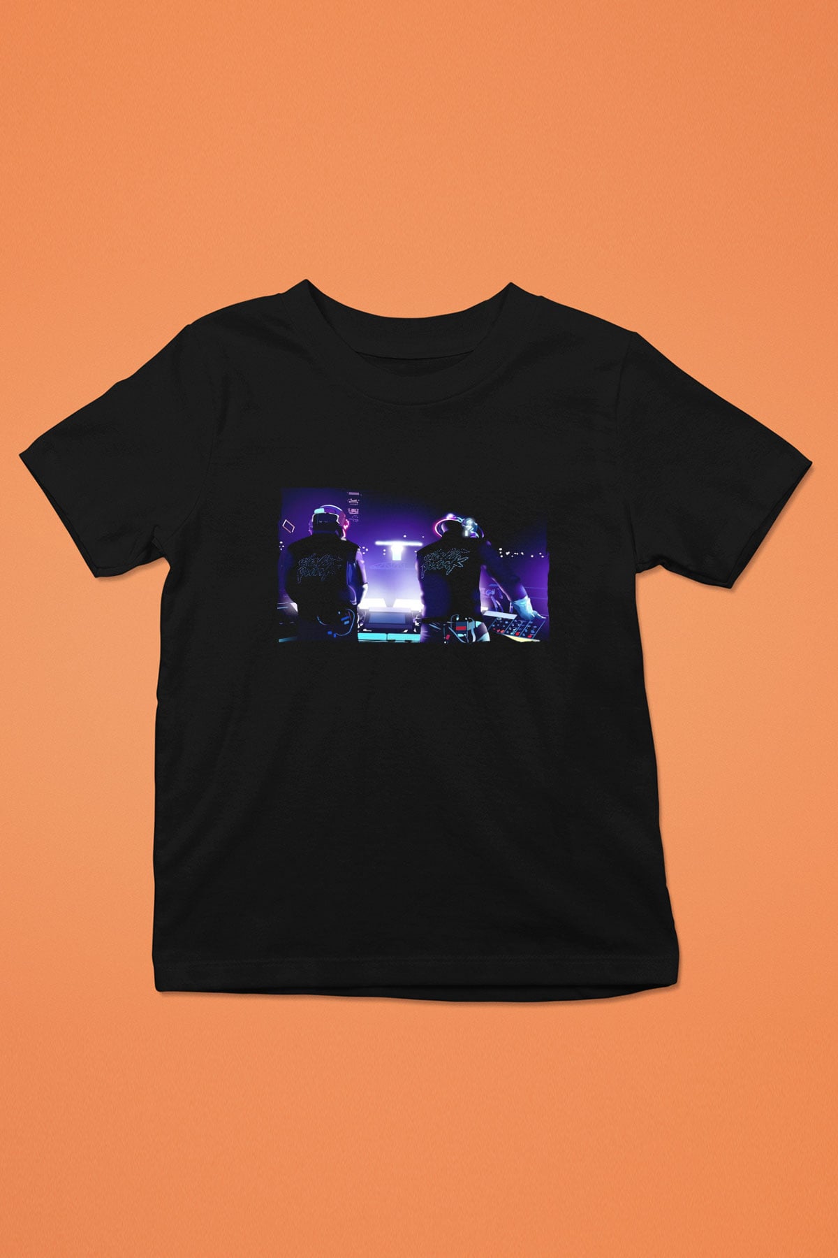 Daft Punk Siyah Unisex Çocuk Tişört