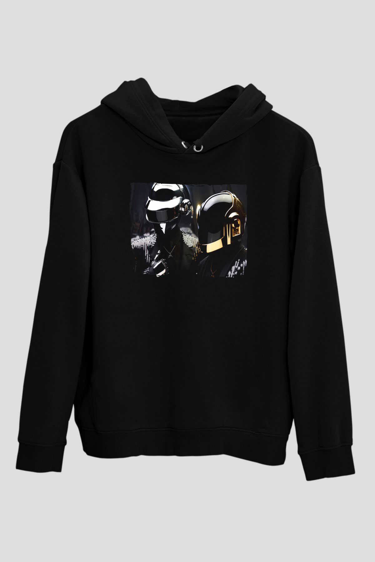 Daft Punk Siyah Unisex Kapüşonlu Sweatshirt
