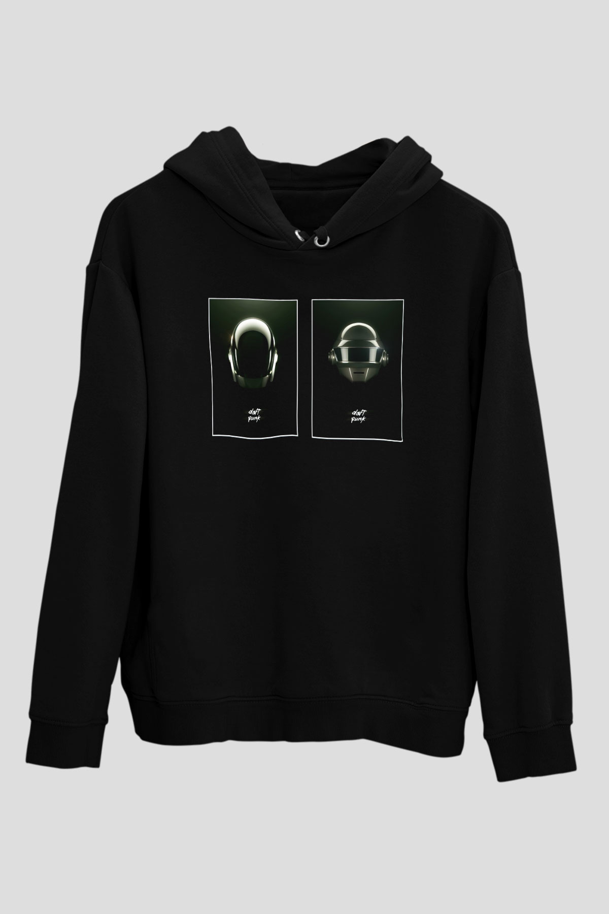 Daft Punk Siyah Unisex Kapüşonlu Sweatshirt