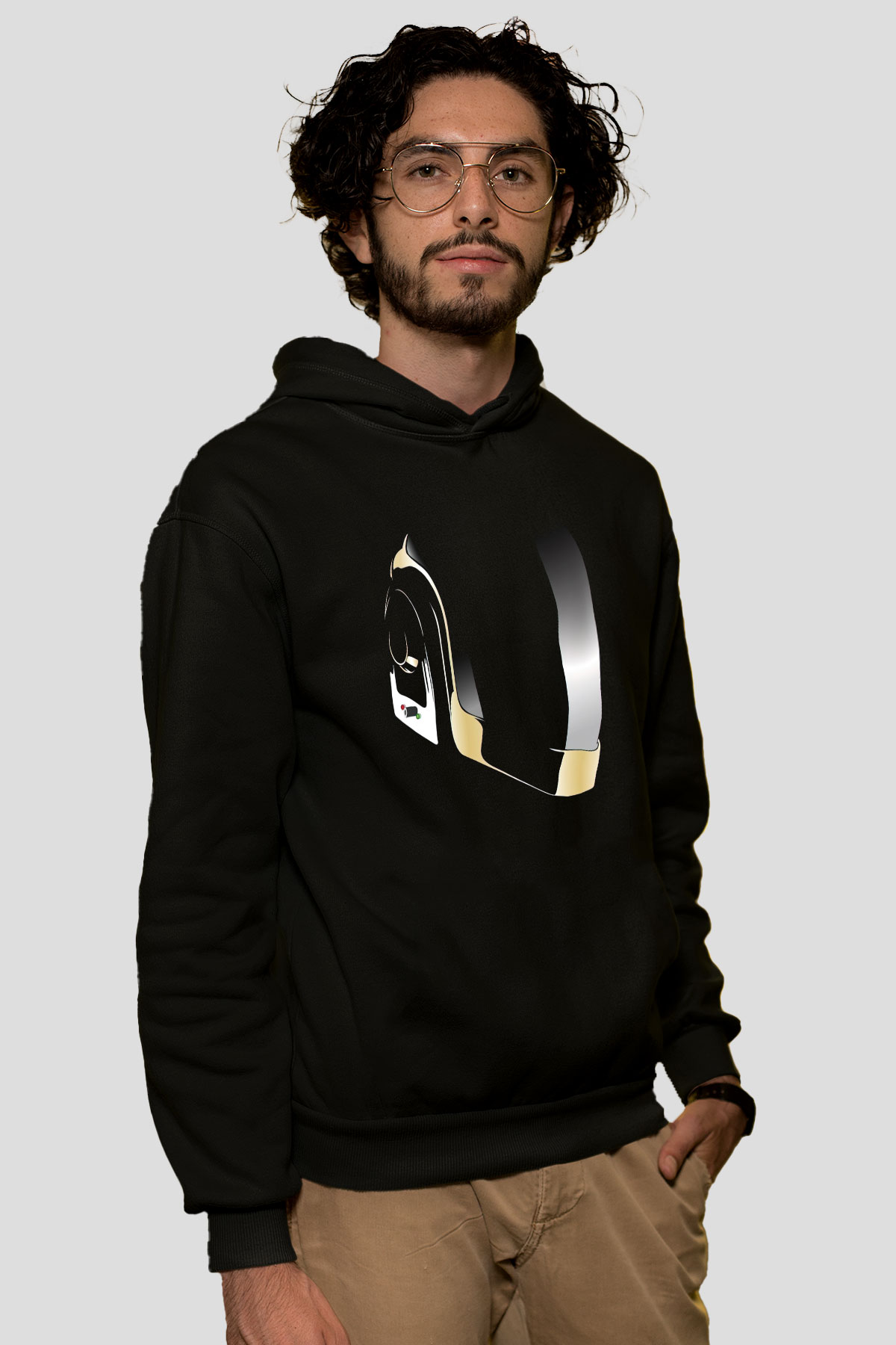 Daft Punk Siyah Unisex Kapüşonlu Sweatshirt