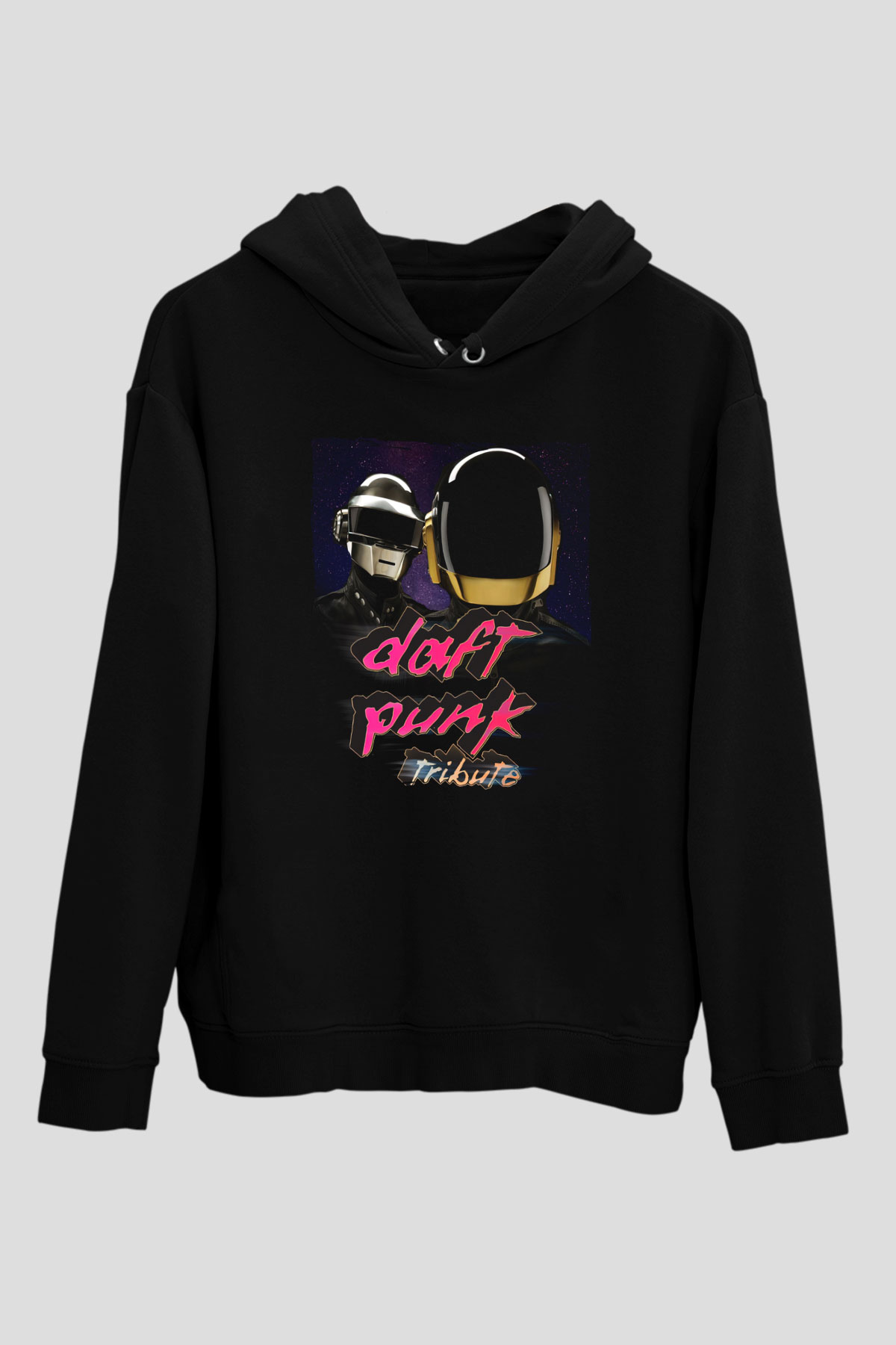 Daft Punk Siyah Unisex Kapüşonlu Sweatshirt