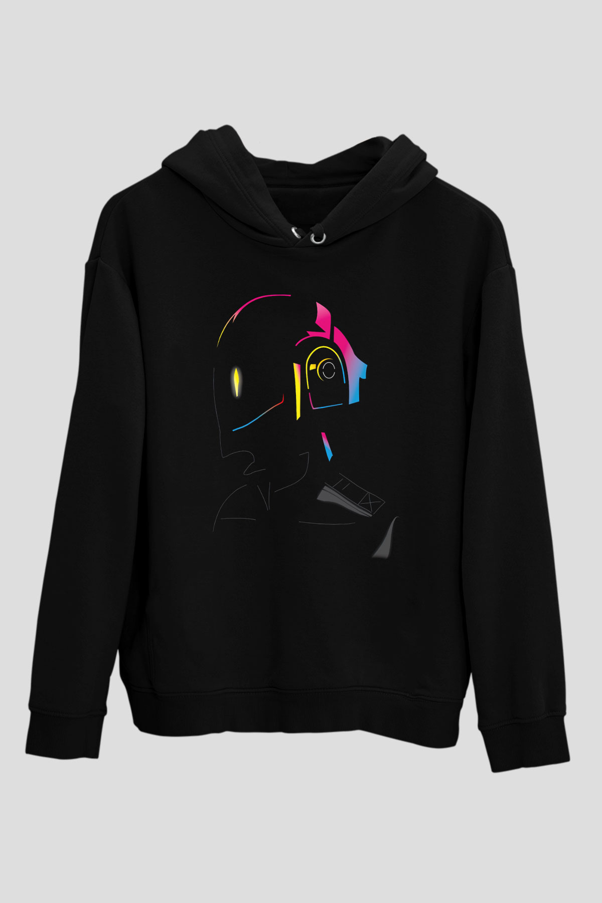 Daft Punk Siyah Unisex Kapüşonlu Sweatshirt