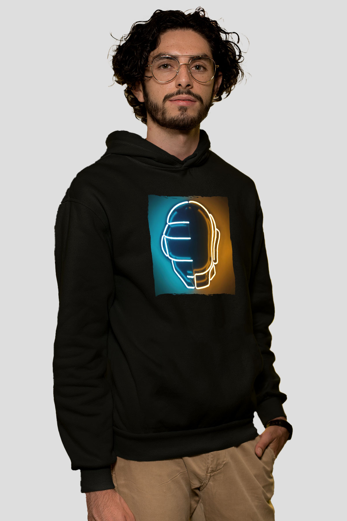 Daft Punk Siyah Unisex Kapüşonlu Sweatshirt