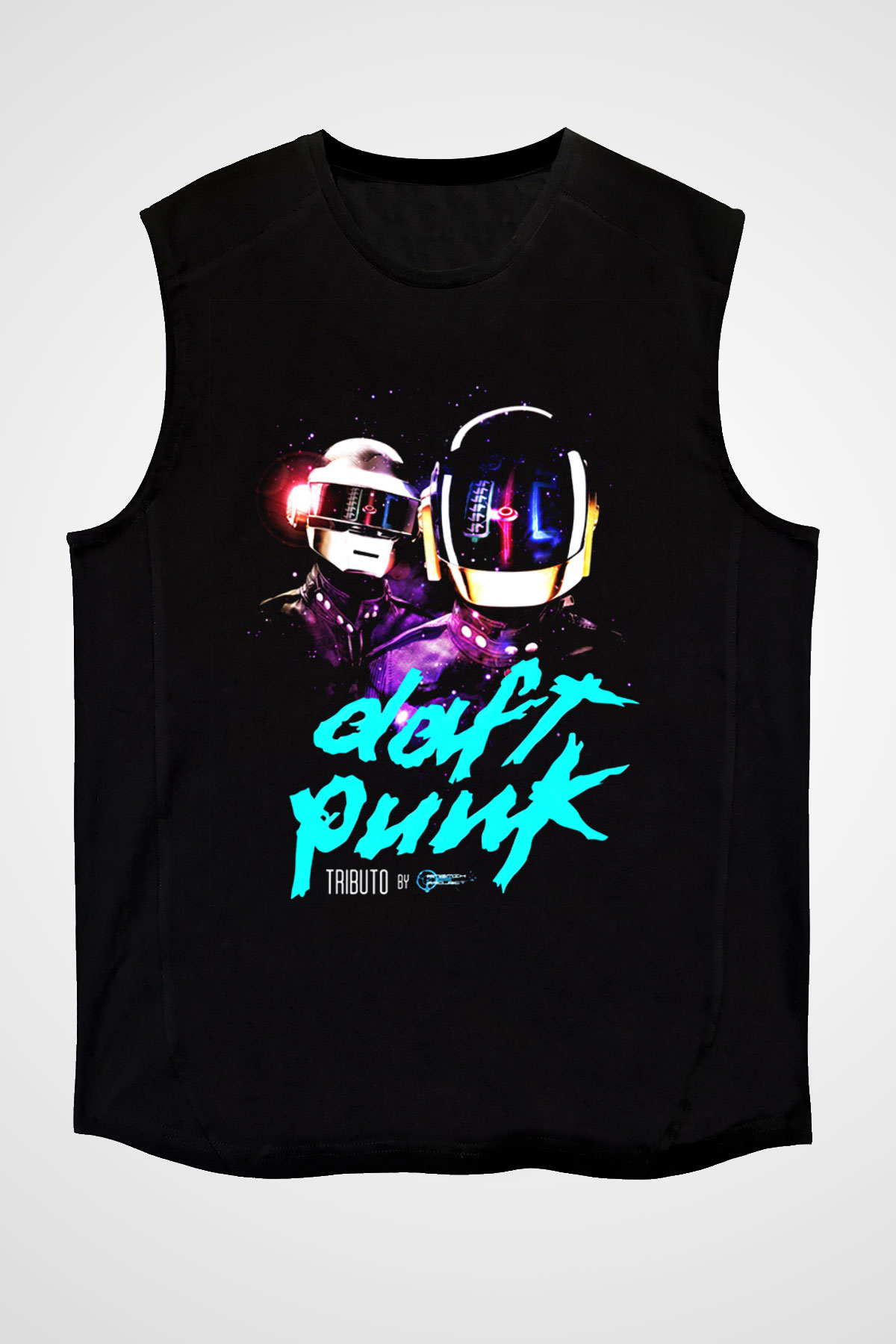 Daft Punk Siyah Unisex Kolsuz Tişört