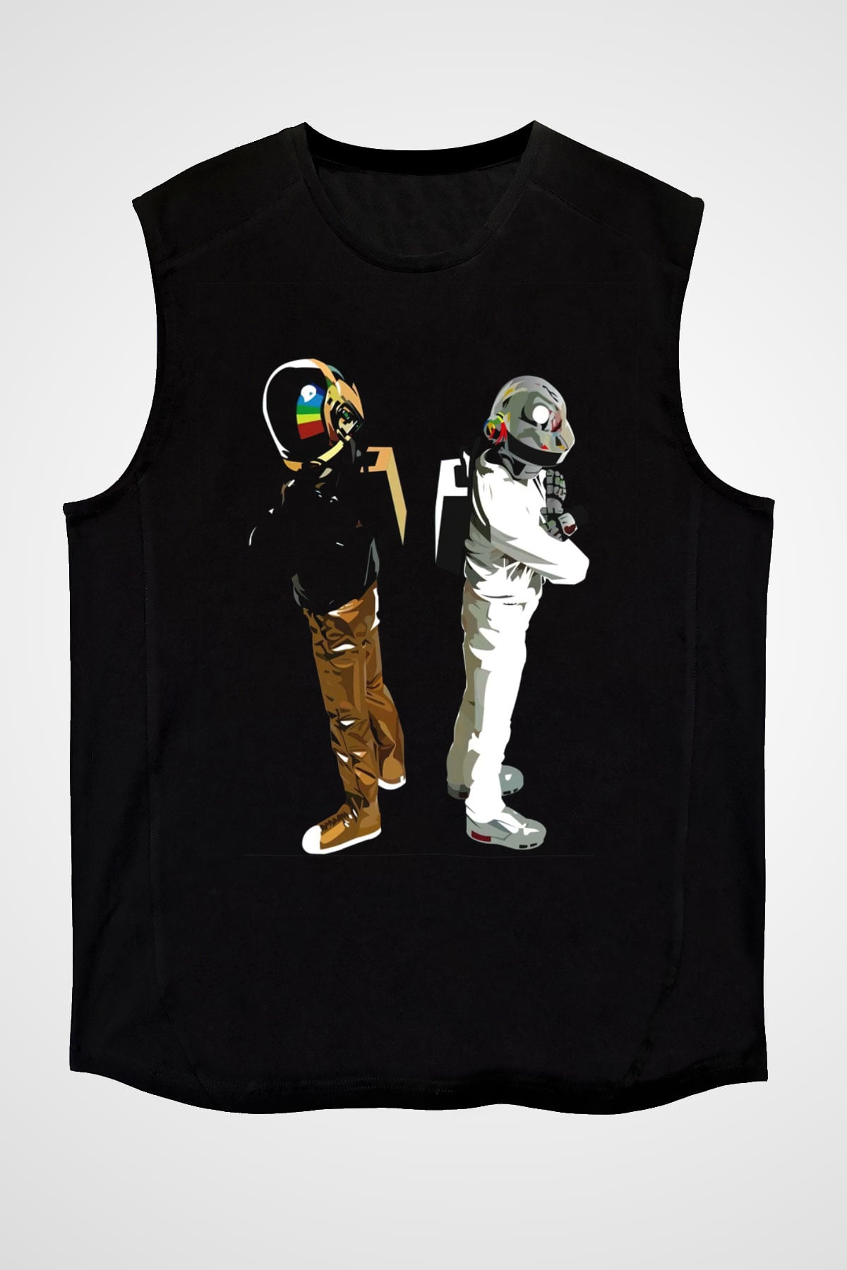 Daft Punk Siyah Unisex Kolsuz Tişört