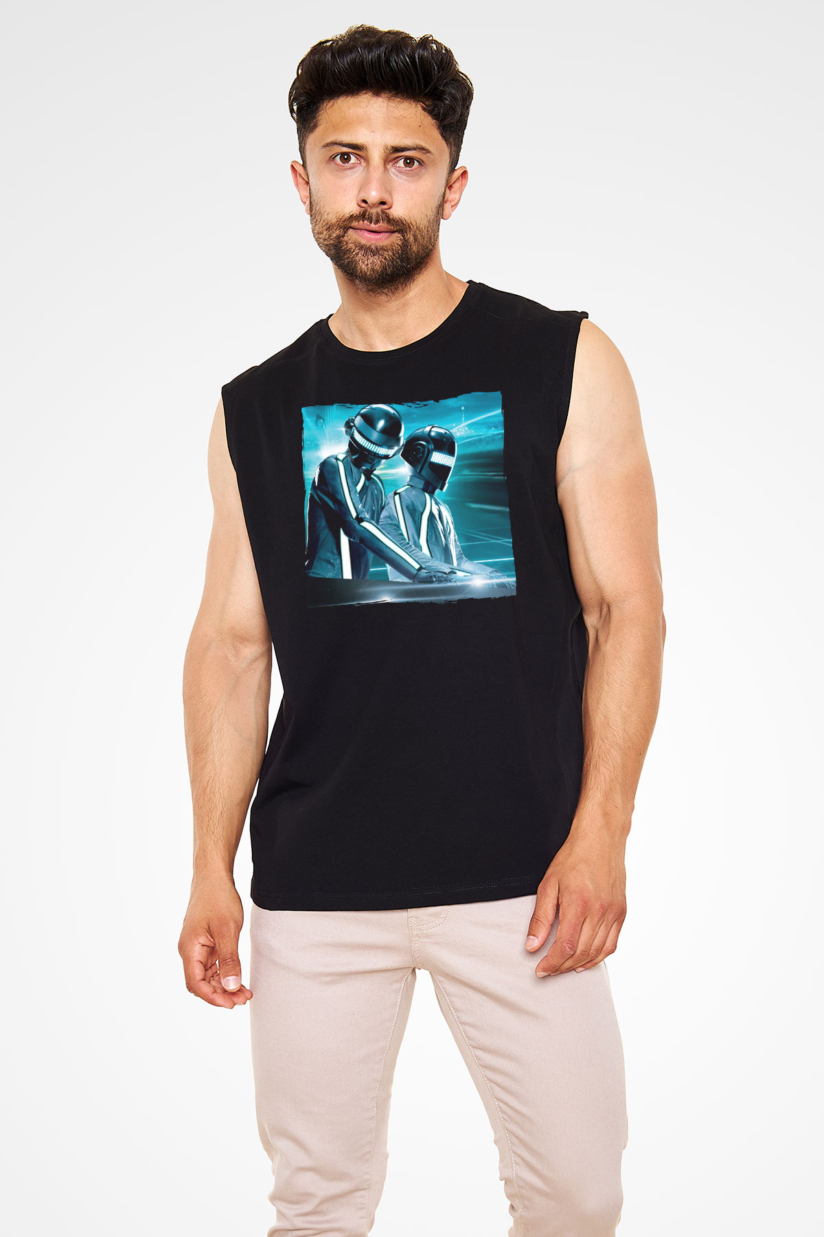 Daft Punk Siyah Unisex Kolsuz Tişört