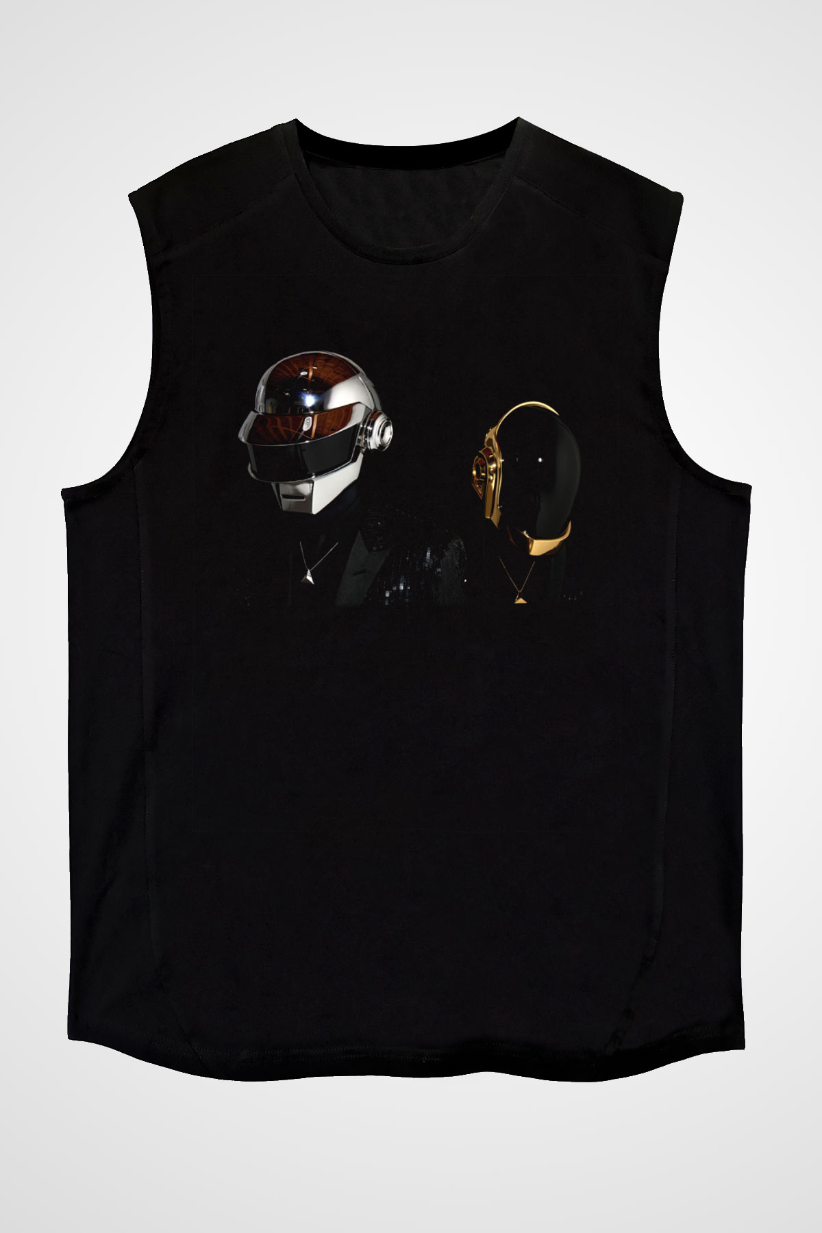 Daft Punk Siyah Unisex Kolsuz Tişört