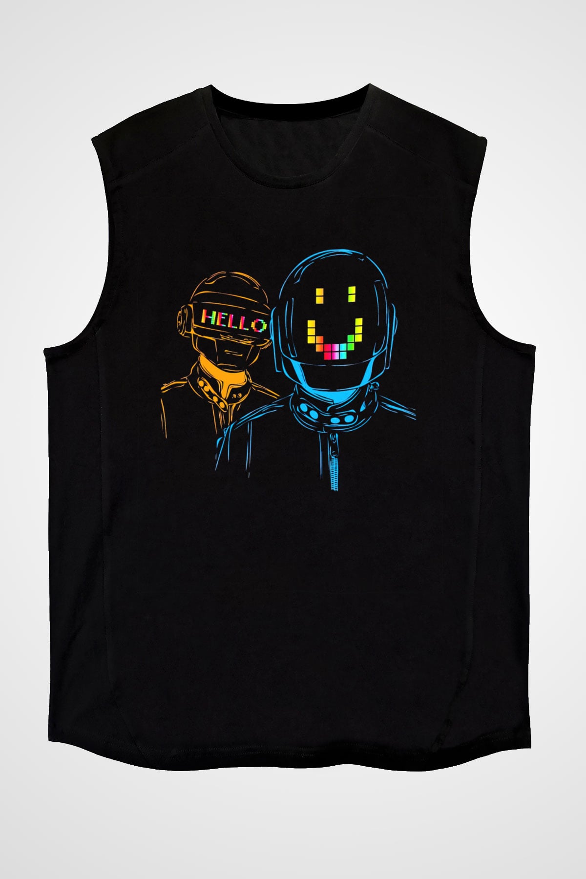 Daft Punk Siyah Unisex Kolsuz Tişört