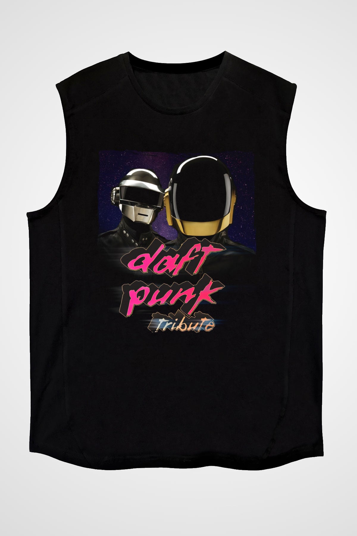 Daft Punk Siyah Unisex Kolsuz Tişört