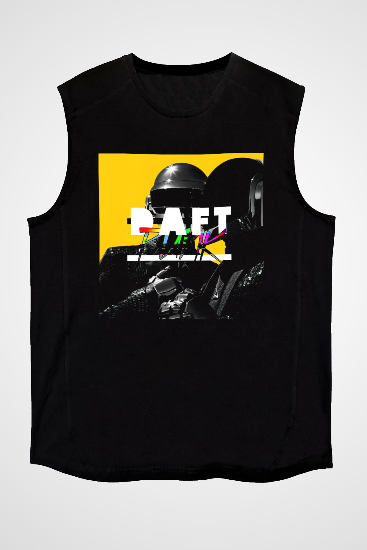 Daft Punk Siyah Unisex Kolsuz Tişört