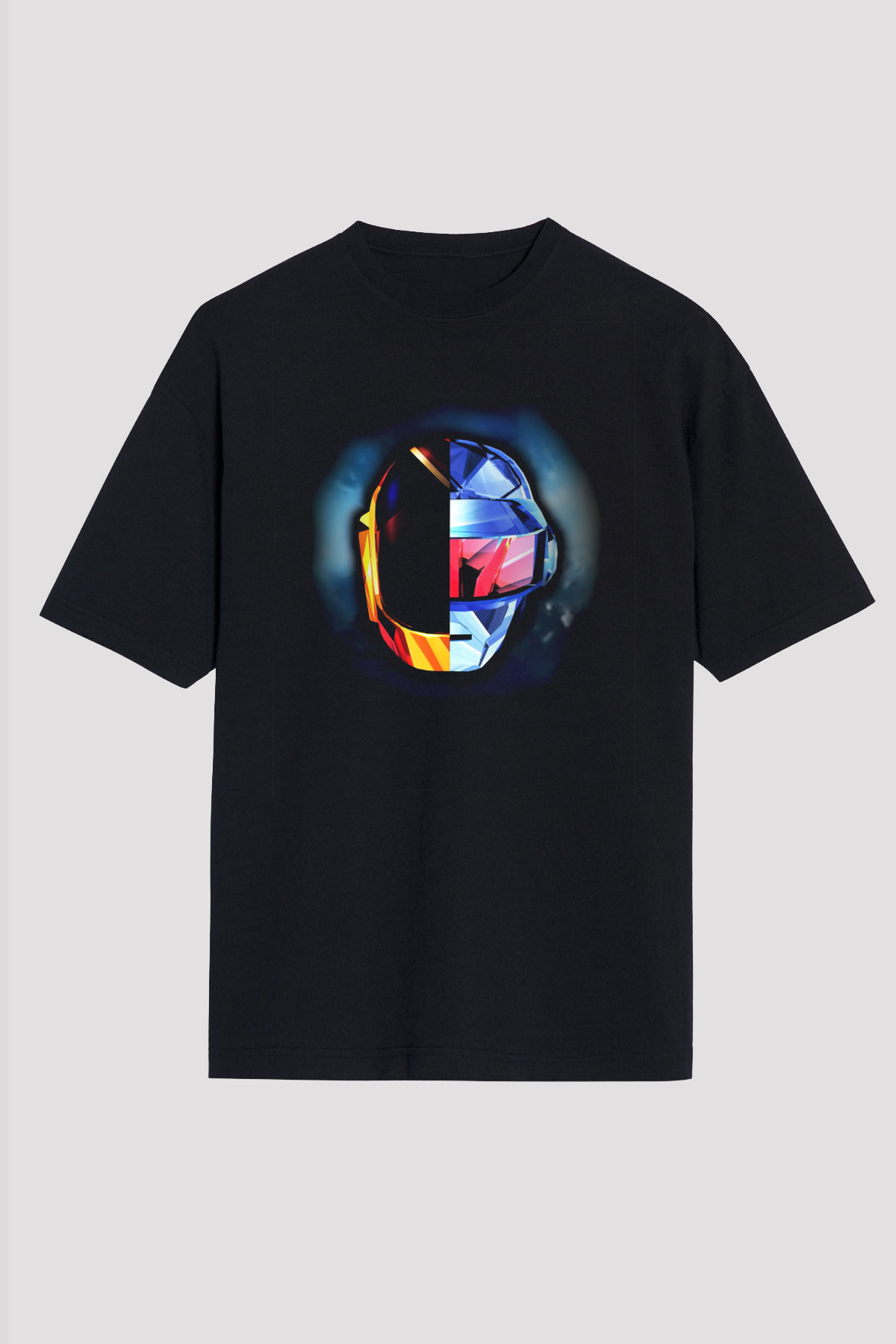 Daft Punk Siyah Unisex Oversize Tişört T-Shirt