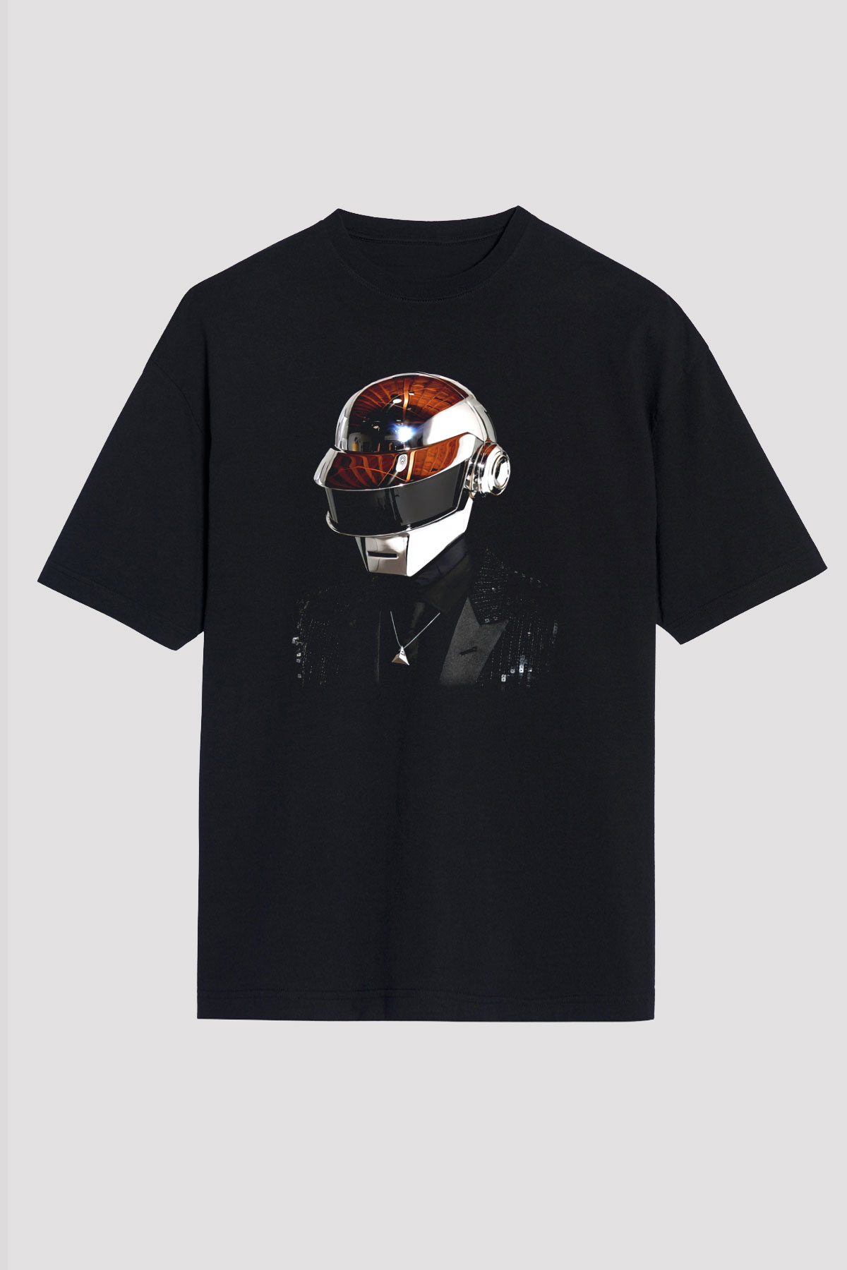 Daft Punk Siyah Unisex Oversize Tişört T-Shirt