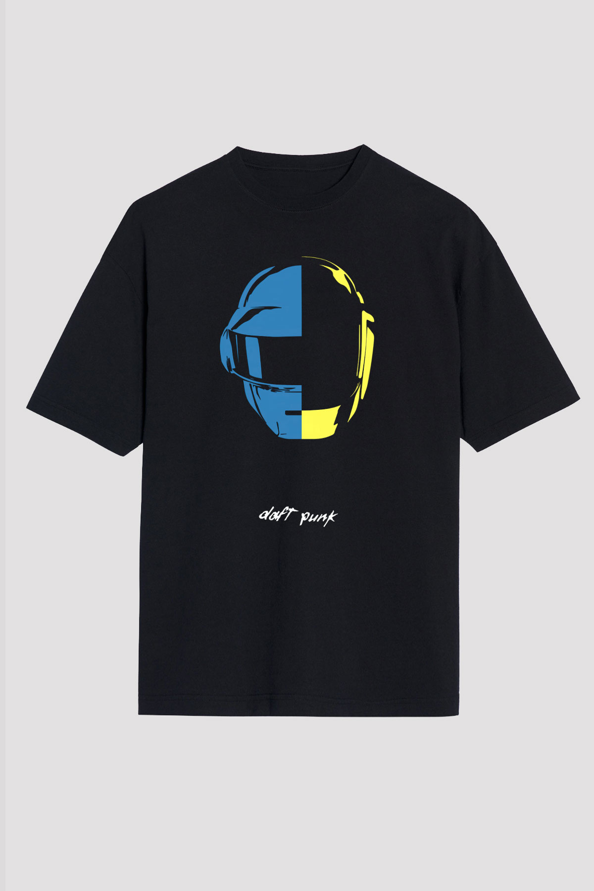 Daft Punk Siyah Unisex Oversize Tişört T-Shirt