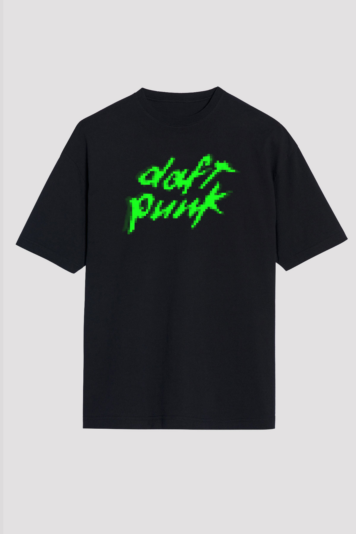 Daft Punk Siyah Unisex Oversize Tişört T-Shirt
