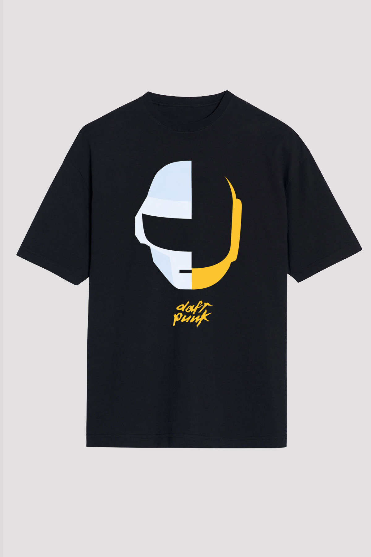 Daft Punk Siyah Unisex Oversize Tişört T-Shirt