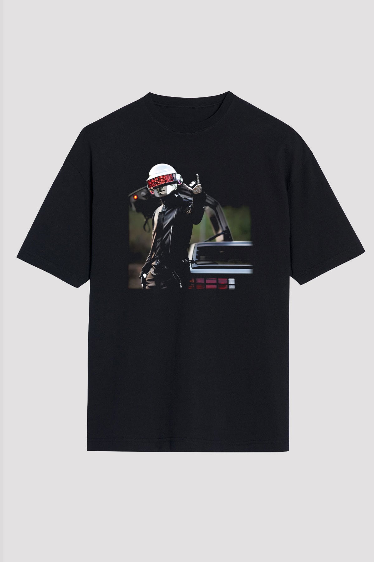 Daft Punk Siyah Unisex Oversize Tişört T-Shirt
