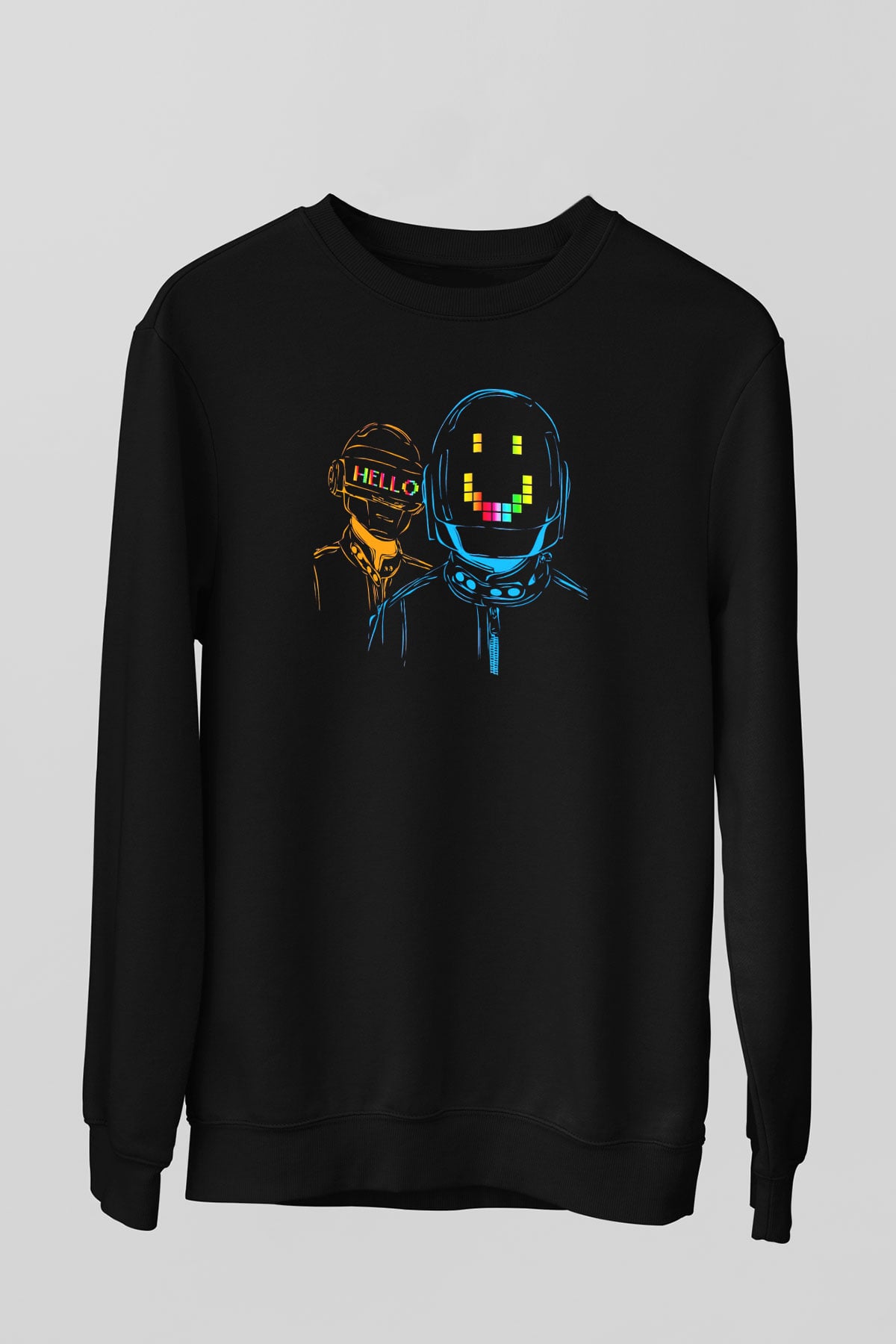 Daft Punk Siyah Unisex Sweatshirt