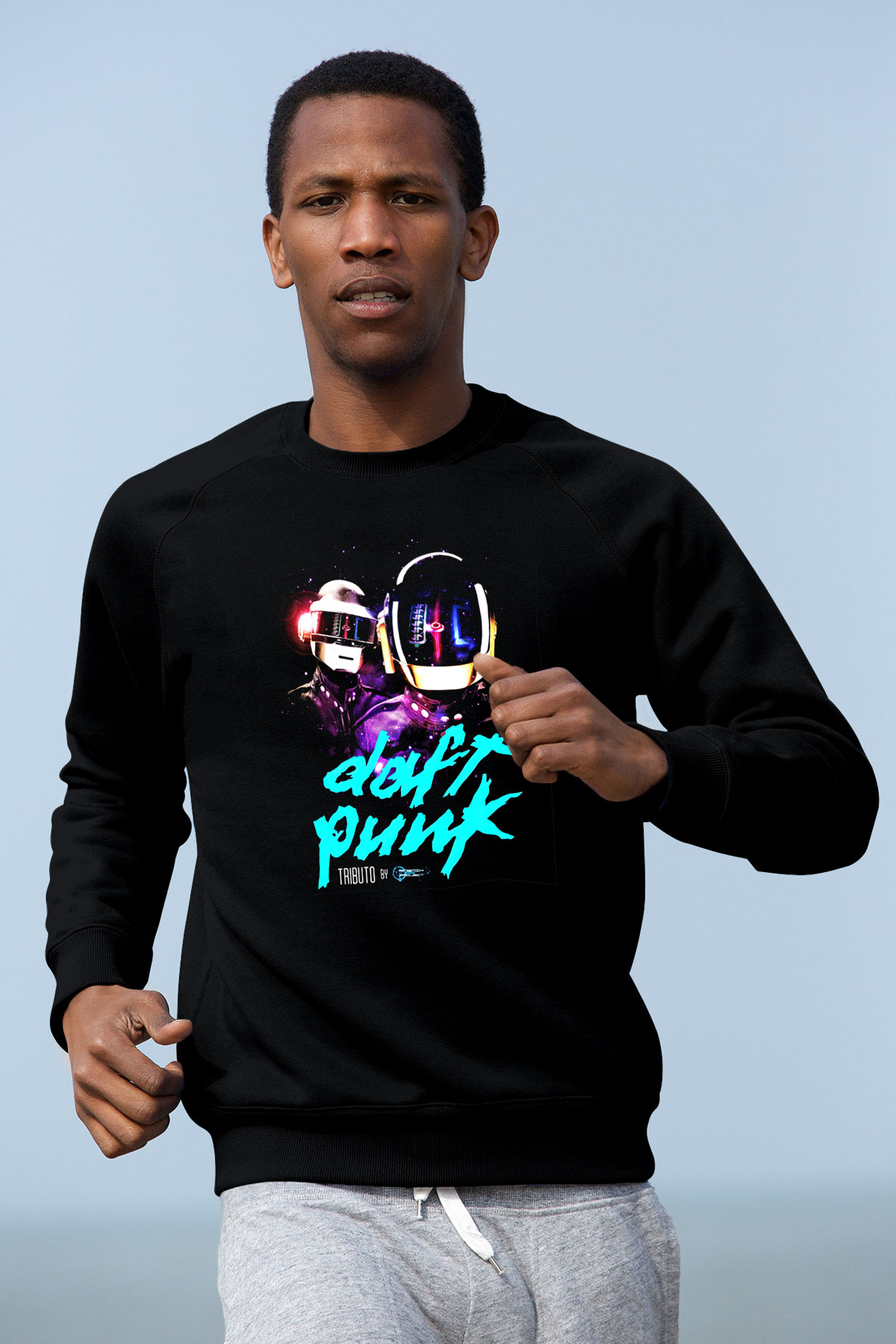 Daft Punk Siyah Unisex Sweatshirt