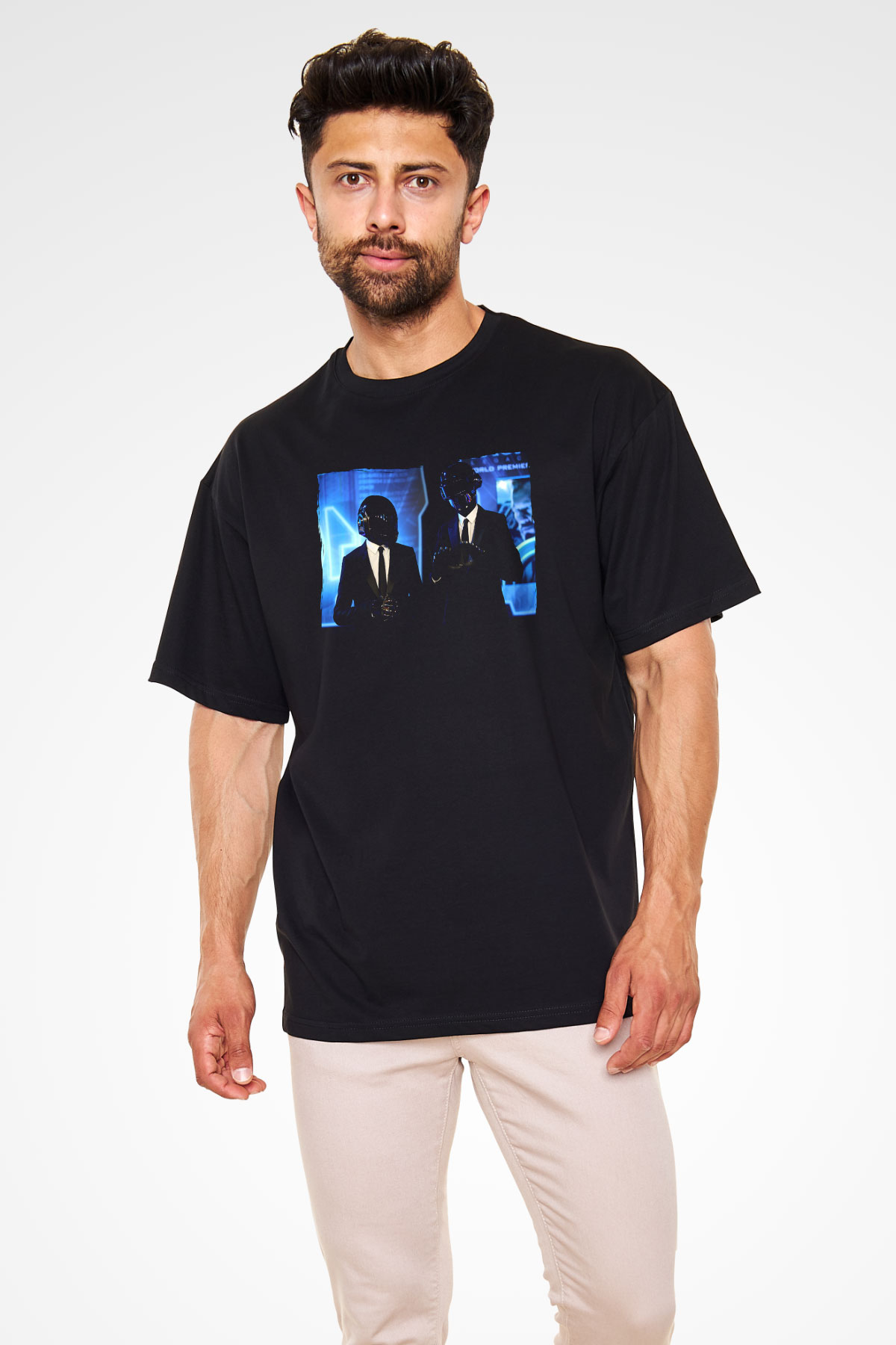 Daft Punk Siyah Oversize Tişört Oversize T-shirt - TişörtFabrikası