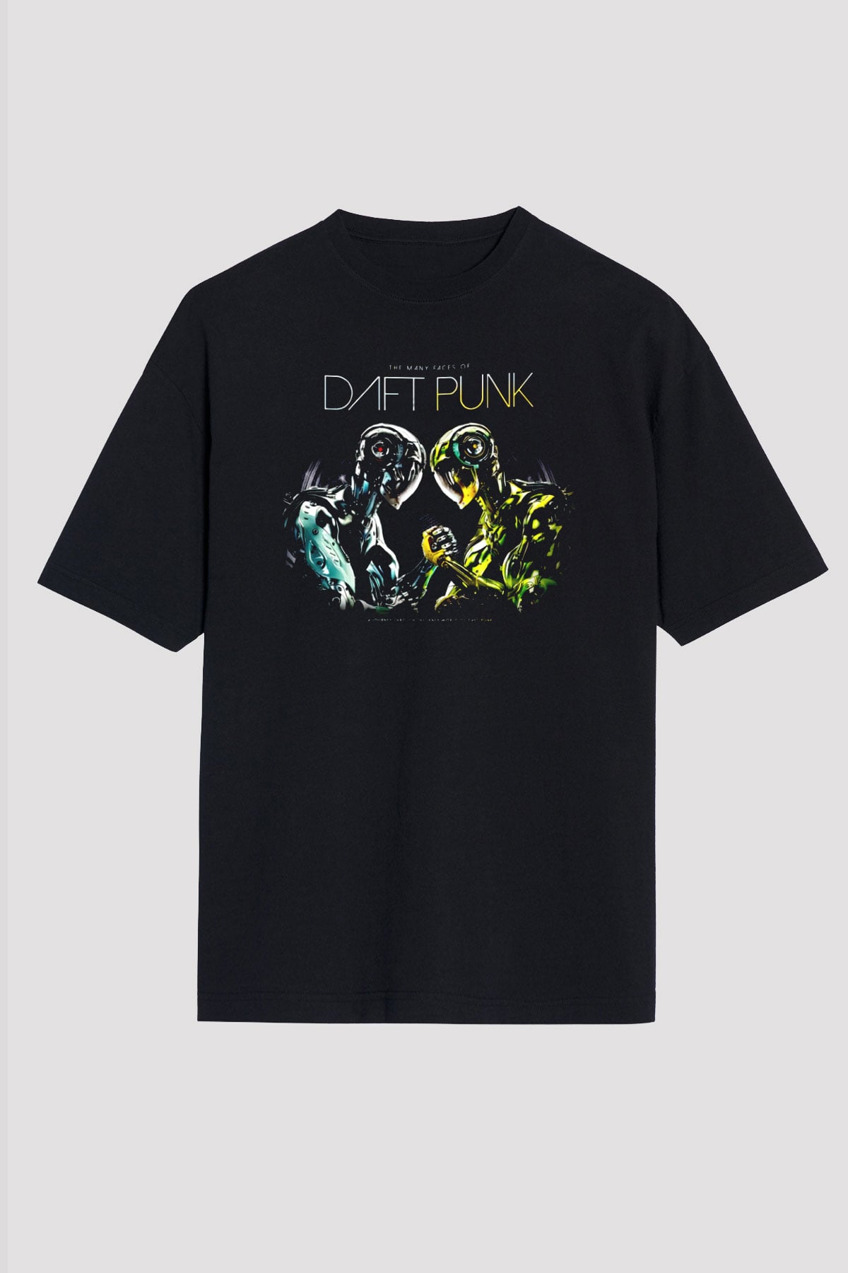 Daft Punk Siyah Oversize Tişört Oversize T-shirt - TişörtFabrikası