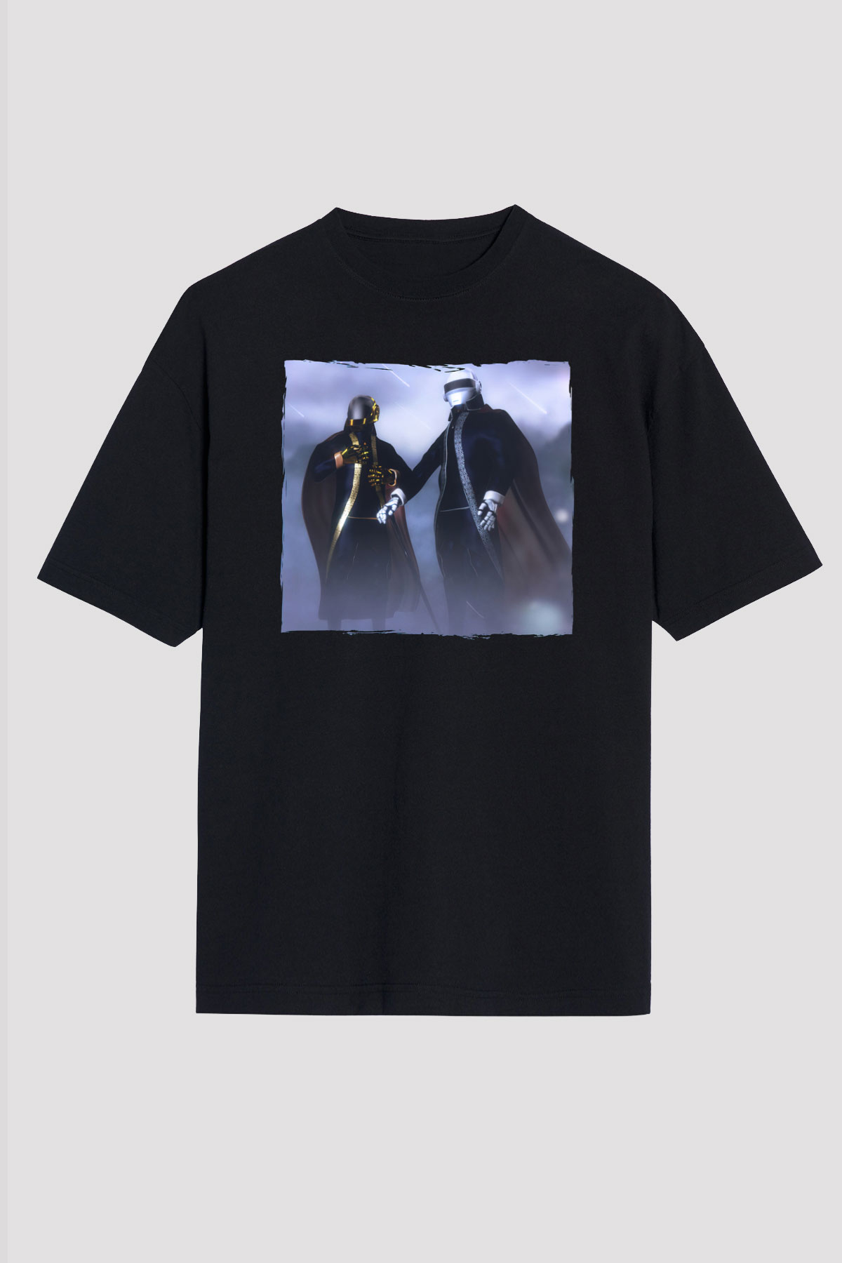 Daft Punk Siyah Oversize Tişört Oversize T-shirt - TişörtFabrikası