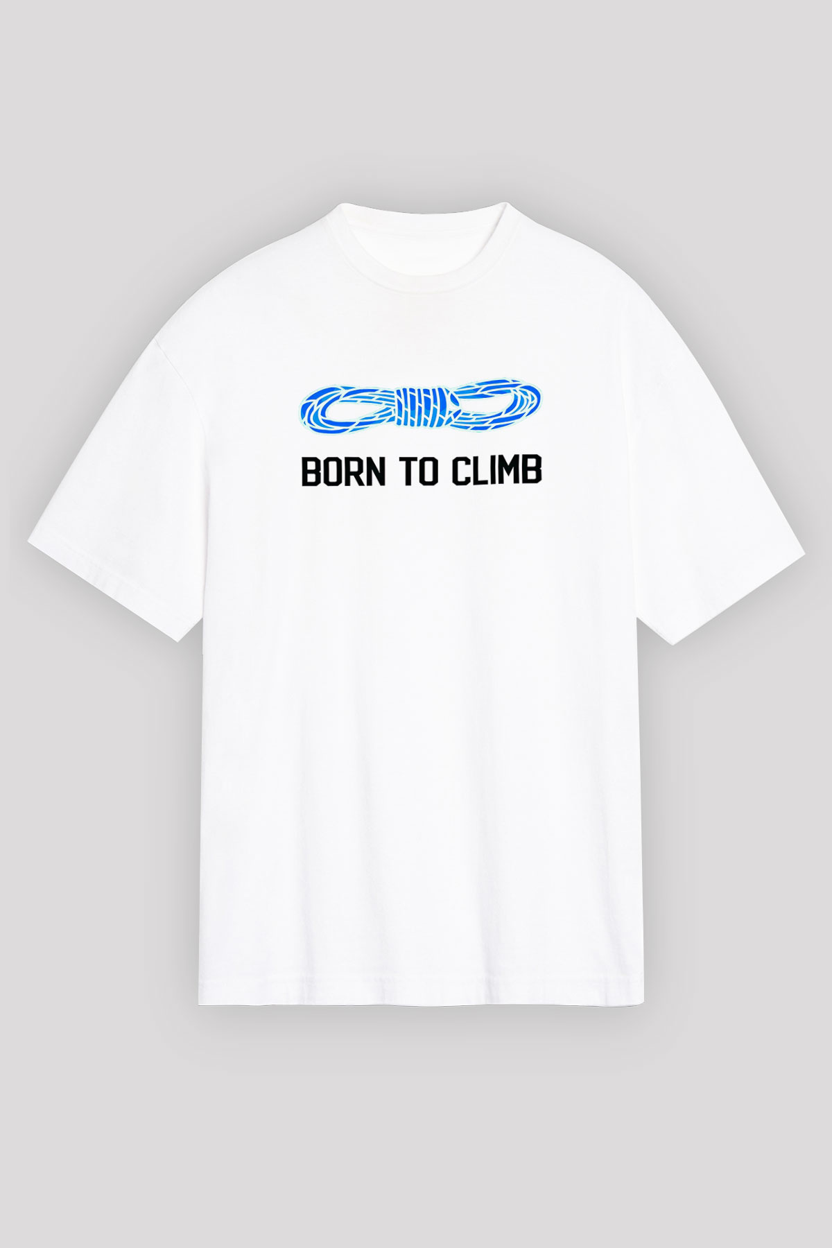 Dağcılık Baskılı Unisex Beyaz Oversize Tişört - Tshirt