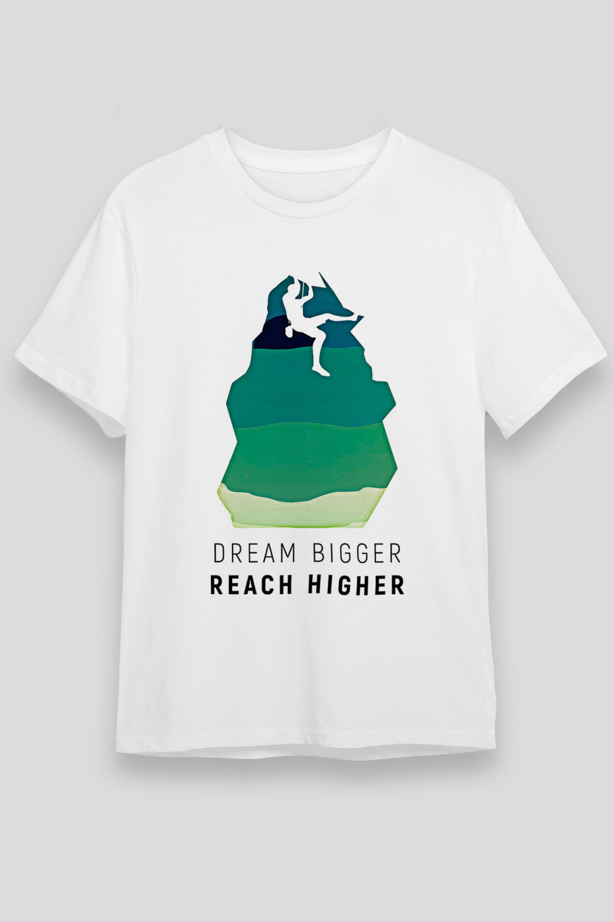 Dağcılık Baskılı Unisex Beyaz Tişört - Tshirt