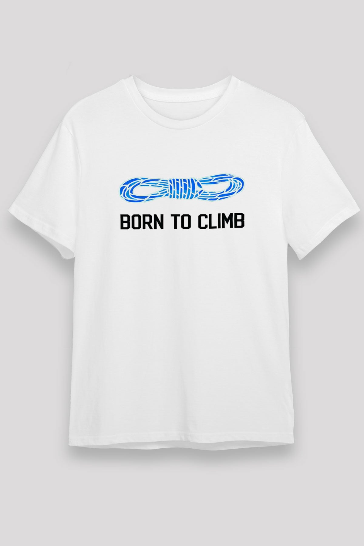 Dağcılık Baskılı Unisex Beyaz Tişört - Tshirt