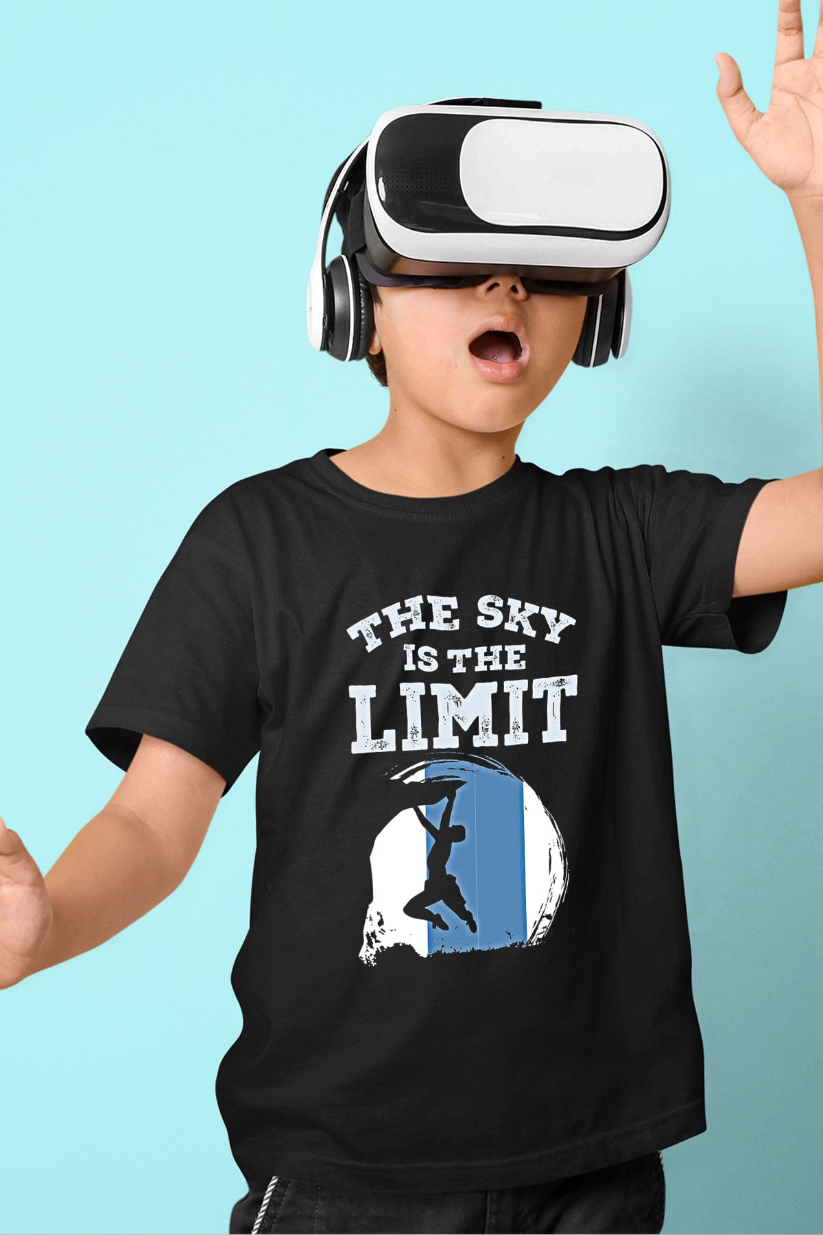 Dağcılık - Mountaineering Baskılı Unisex Siyah Çocuk Tİşörtü - Tshirt