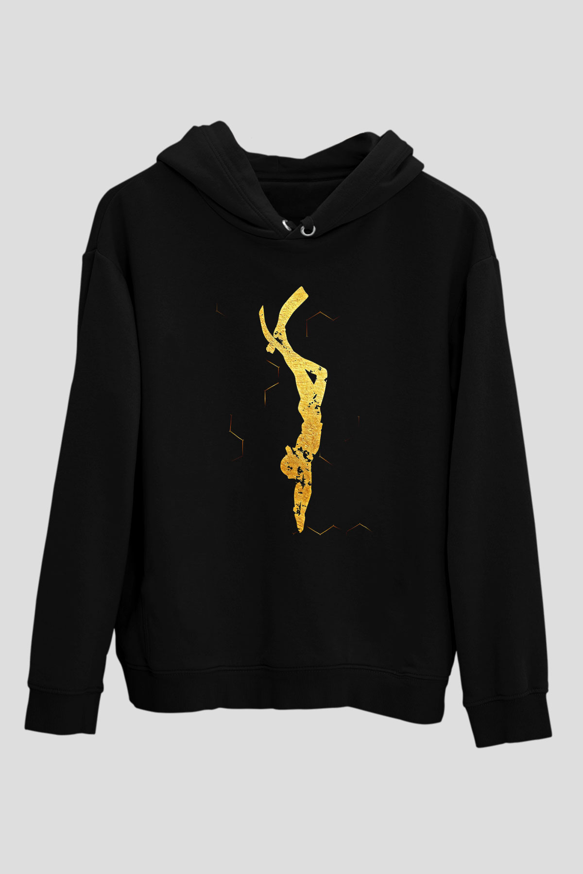 Dağcılık - Mountaineering Baskılı Unisex Siyah Hoodie