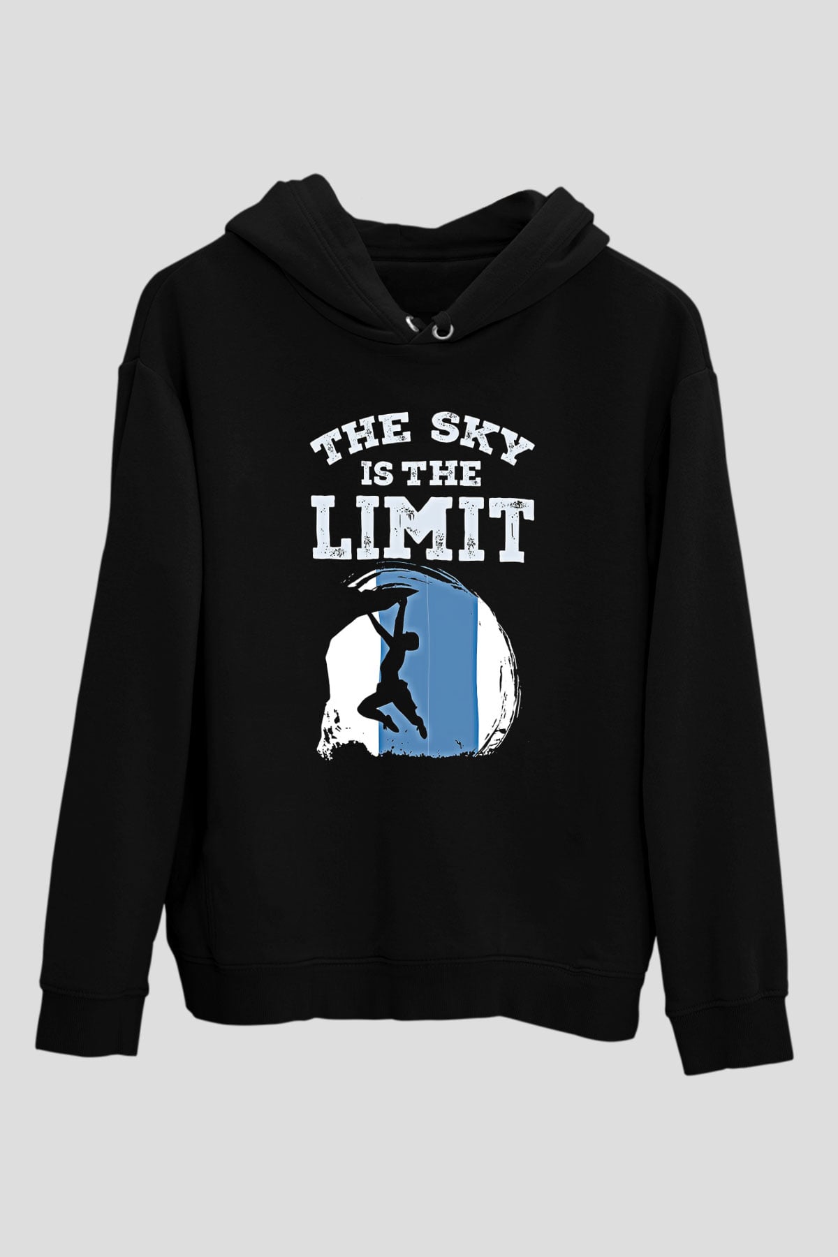 Dağcılık - Mountaineering Baskılı Unisex Siyah Hoodie