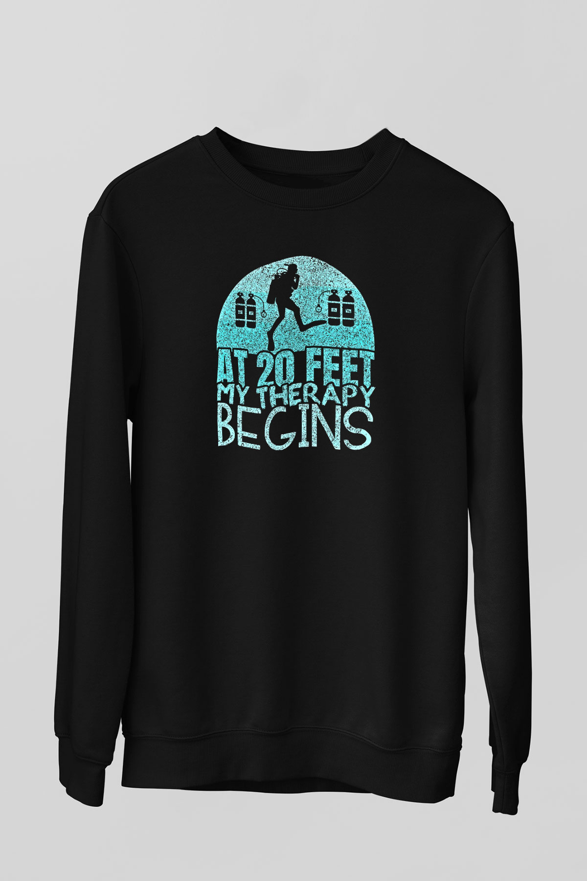 Dağcılık - Mountaineering Baskılı Unisex Siyah Sweatshirt