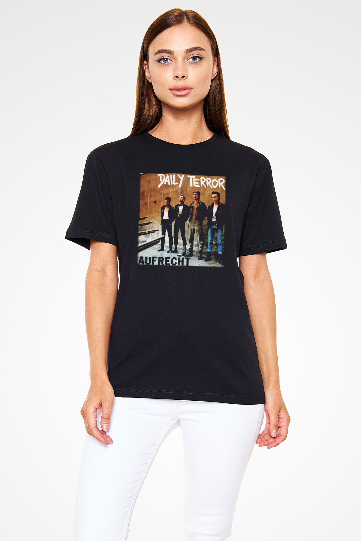 Daily Terror Siyah Unisex Tişört T-Shirt - TişörtFabrikası