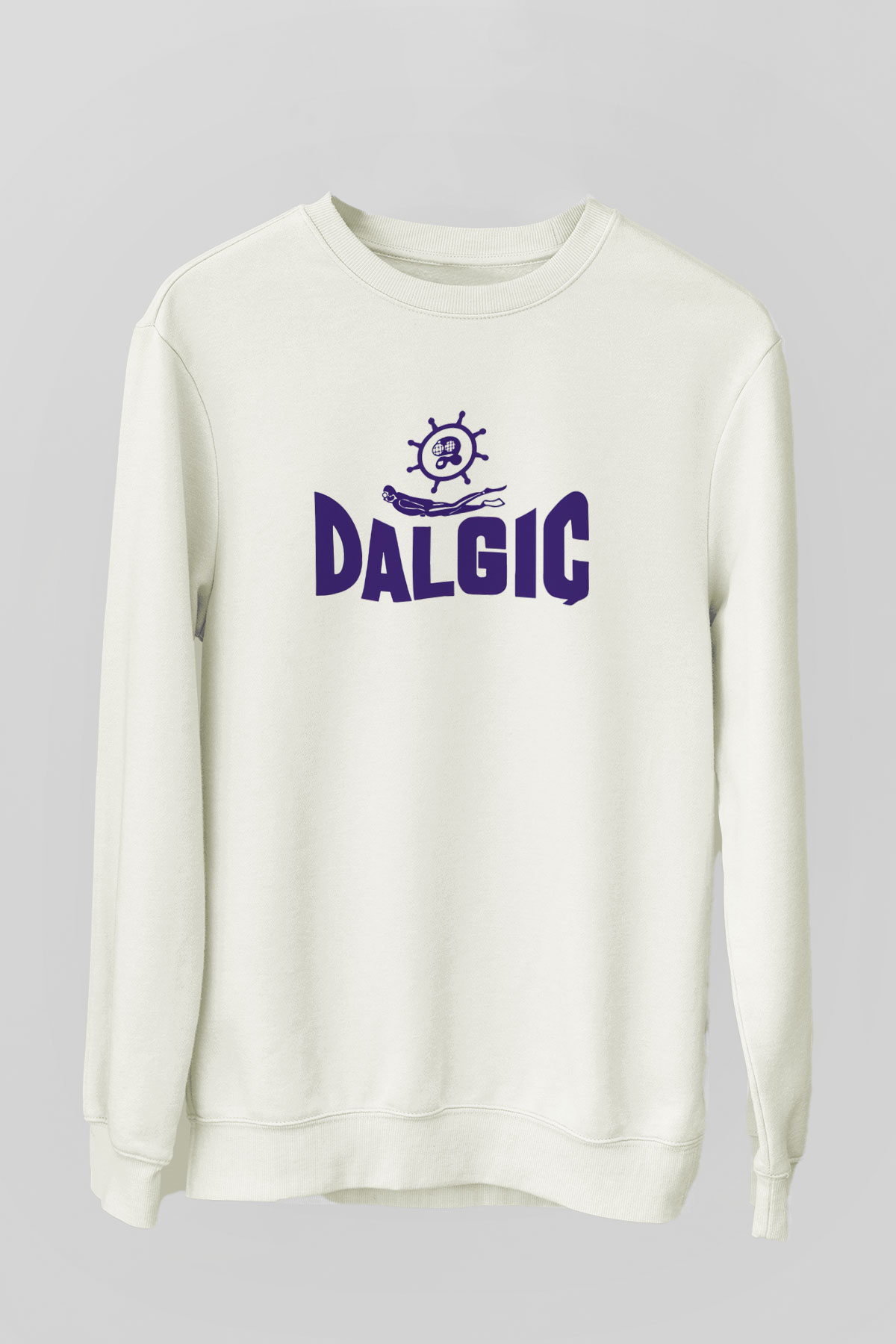 Dalgıç Beyaz Unisex Sweatshirt