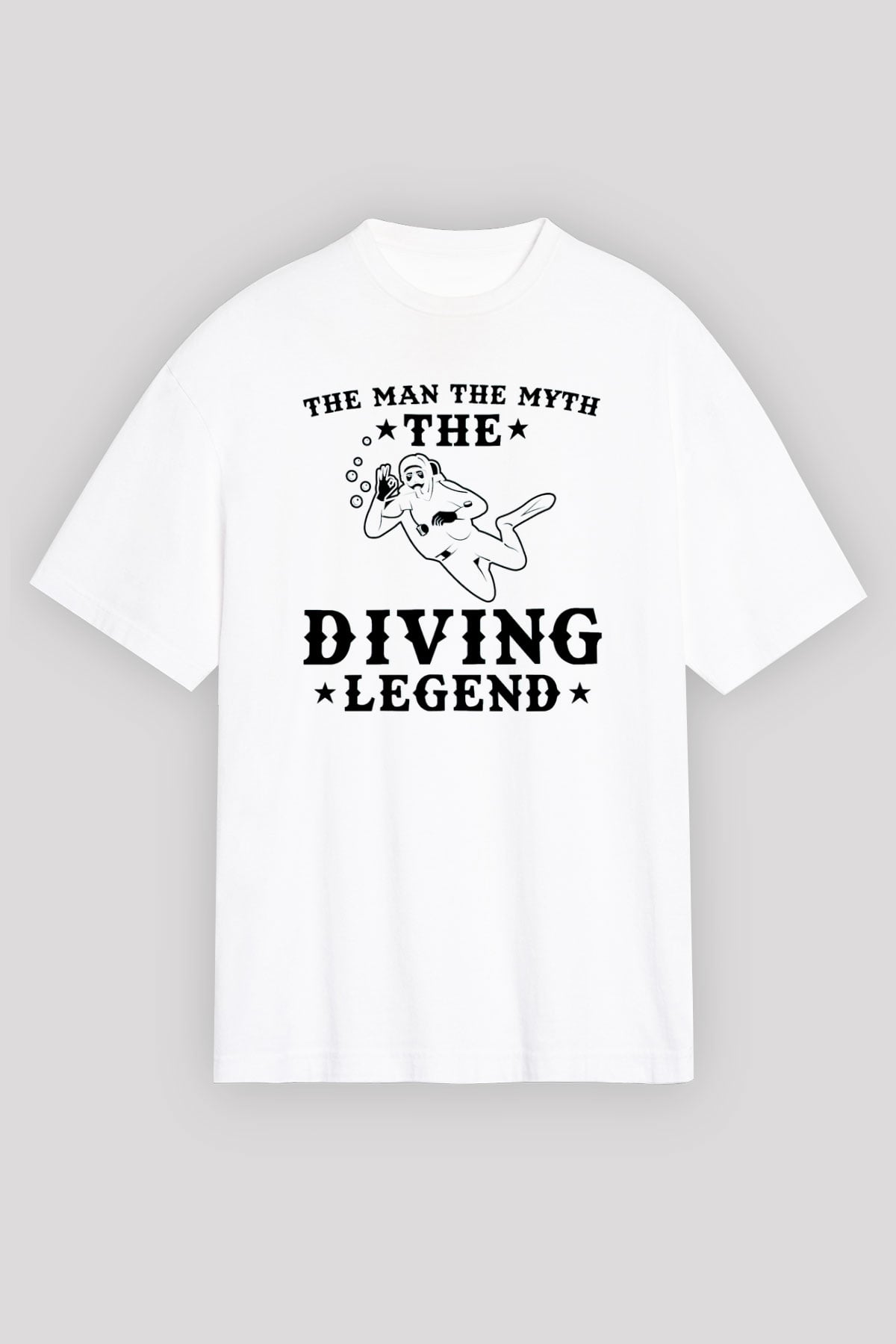 Dalgıç Beyaz Oversize Tişört Oversize T-shirt - TişörtFabrikası