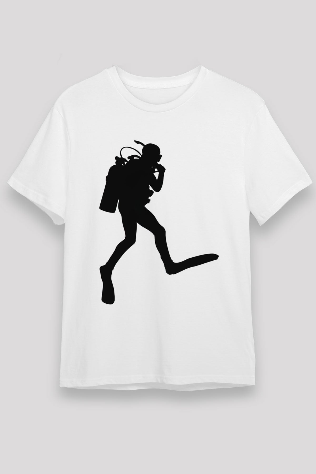 Dalgıç Beyaz Unisex Tişört T-Shirt - TişörtFabrikası