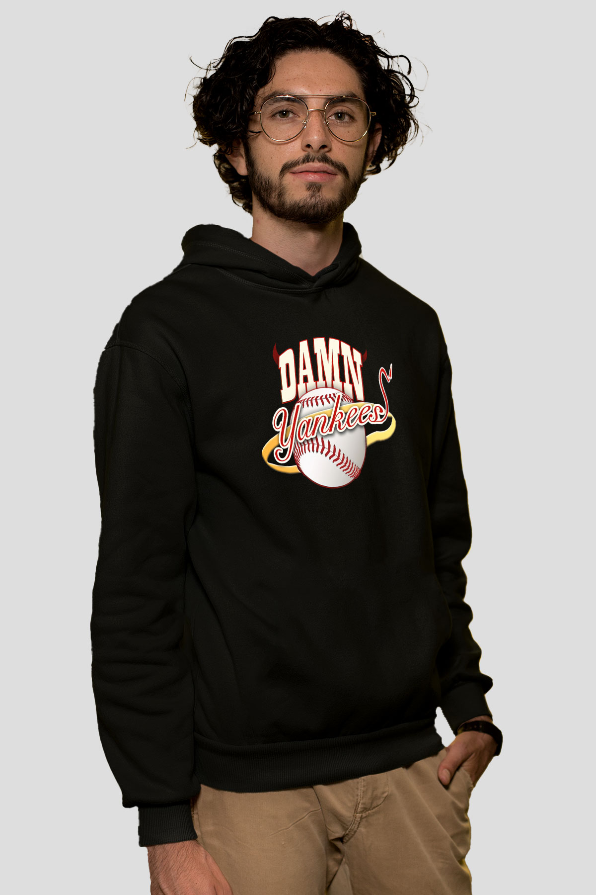Damn Yankees Siyah Unisex Kapüşonlu Sweatshirt