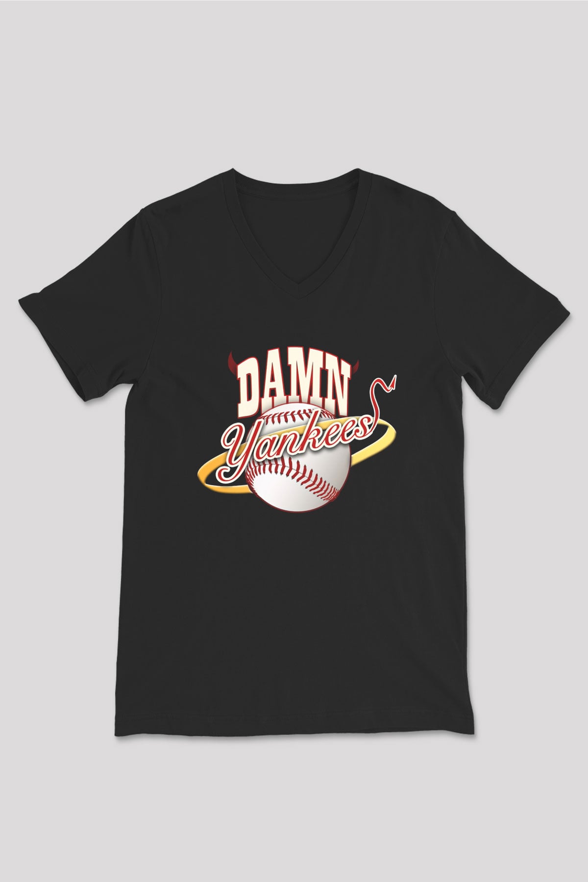 Damn Yankees Siyah Unisex V Yaka Tişört