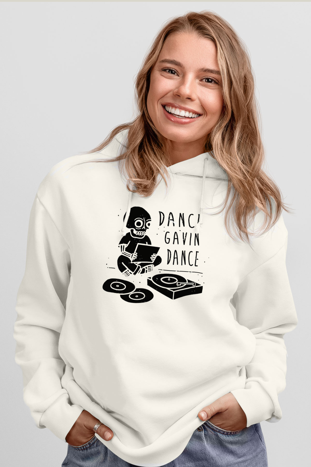 Dance Gavin Dance Beyaz Unisex Kapüşonlu Sweatshirt
