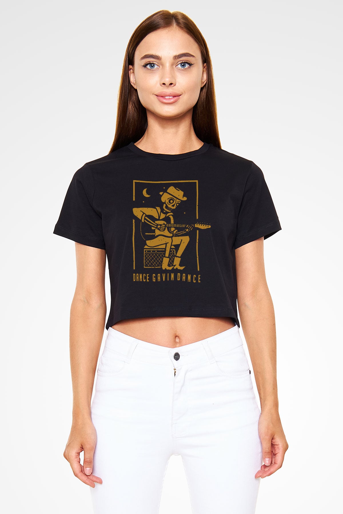 Dance Gavin Dance Siyah  Crop Top Tişört