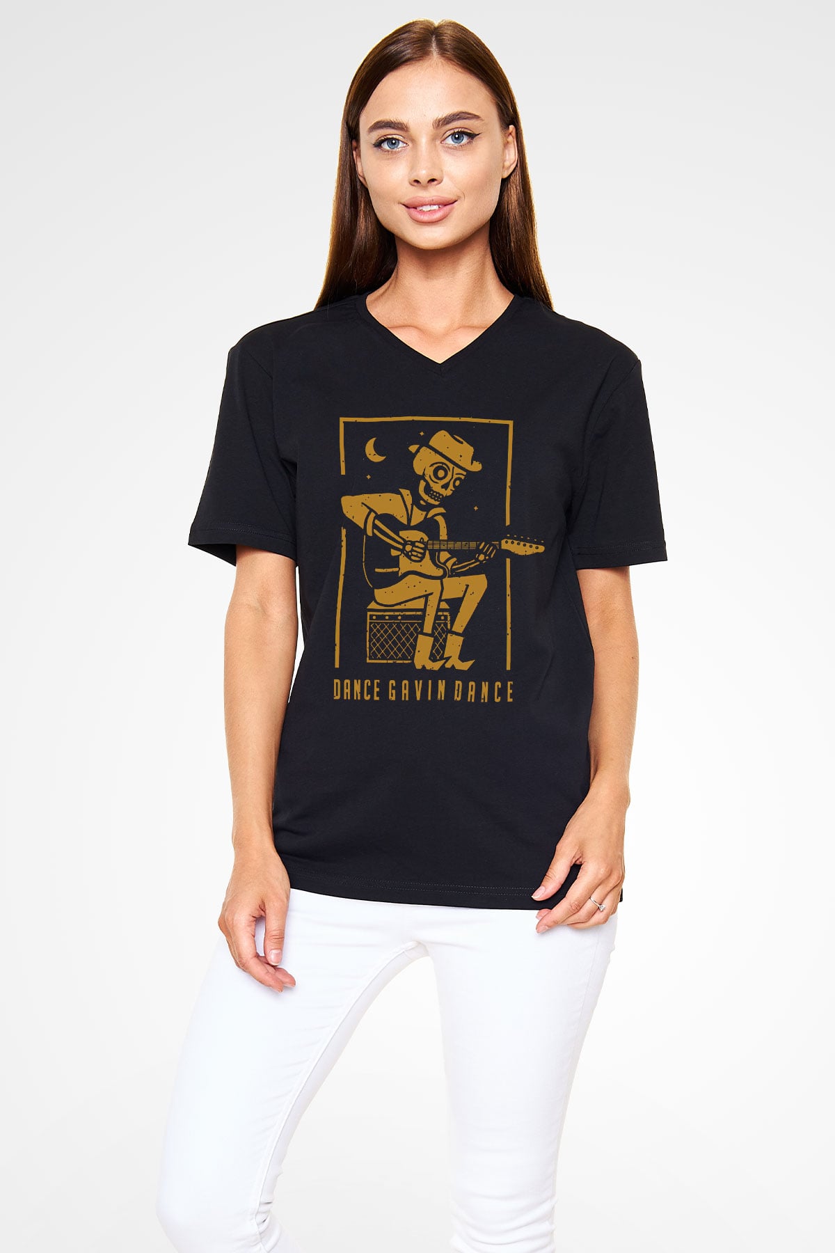 Dance Gavin Dance Siyah Unisex V Yaka Tişört