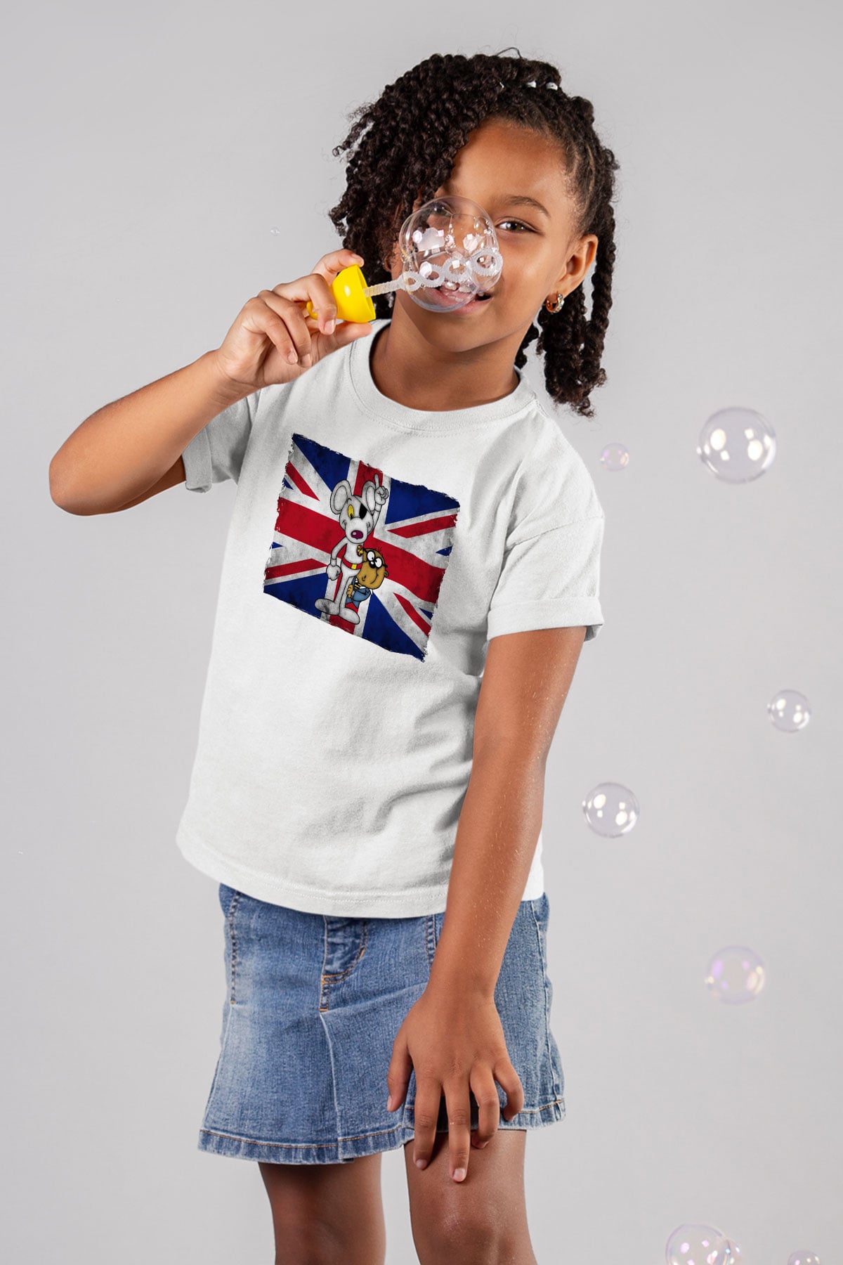 Danger Mouse Beyaz Unisex Çocuk Tişört