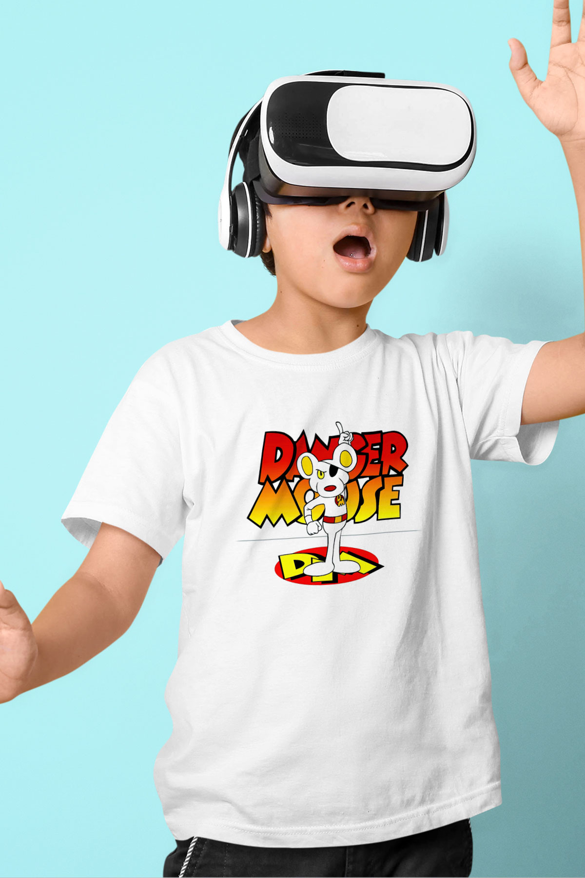 Danger Mouse Beyaz Unisex Çocuk Tişört