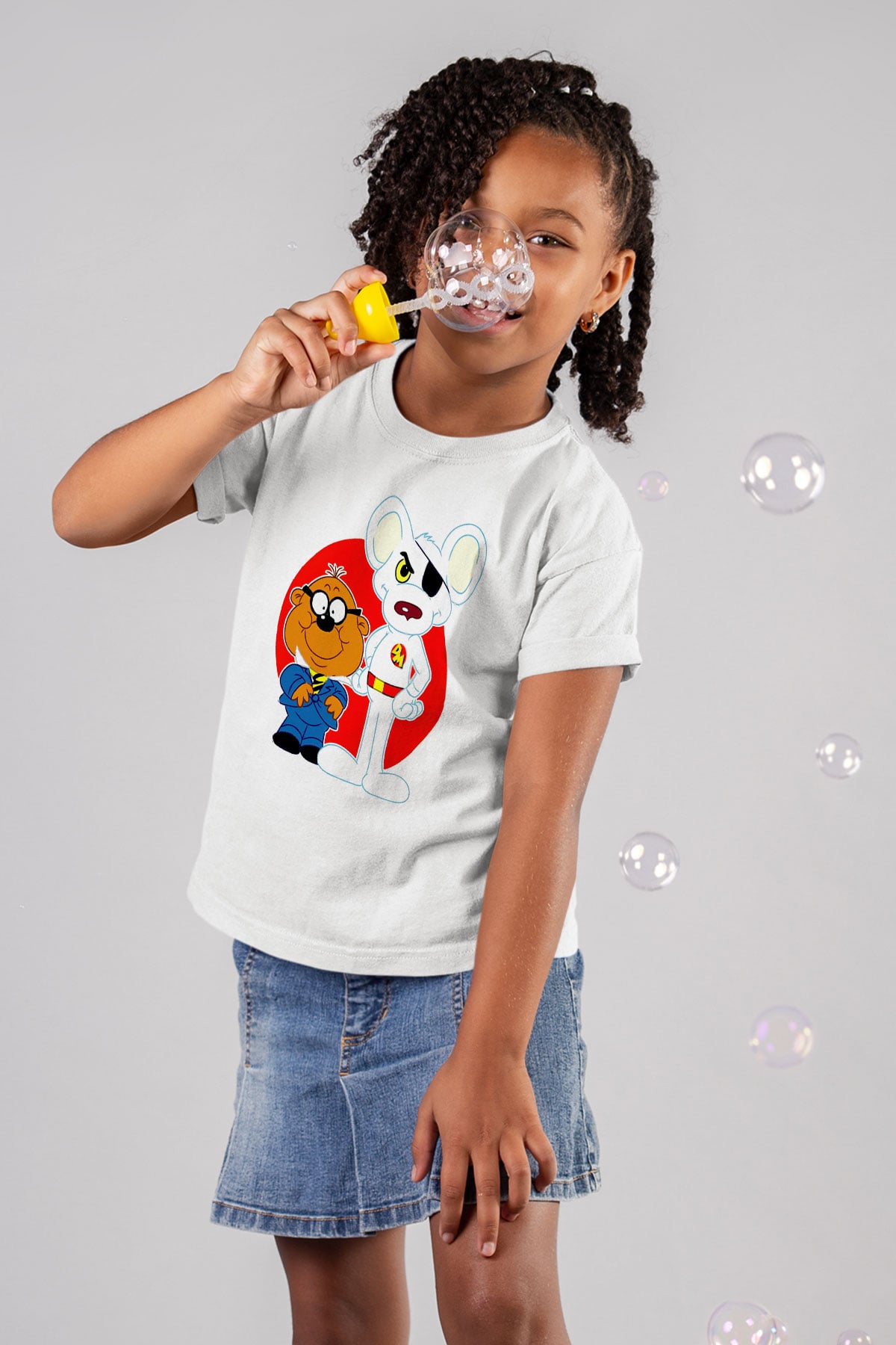 Danger Mouse Beyaz Unisex  Çocuk Tişört