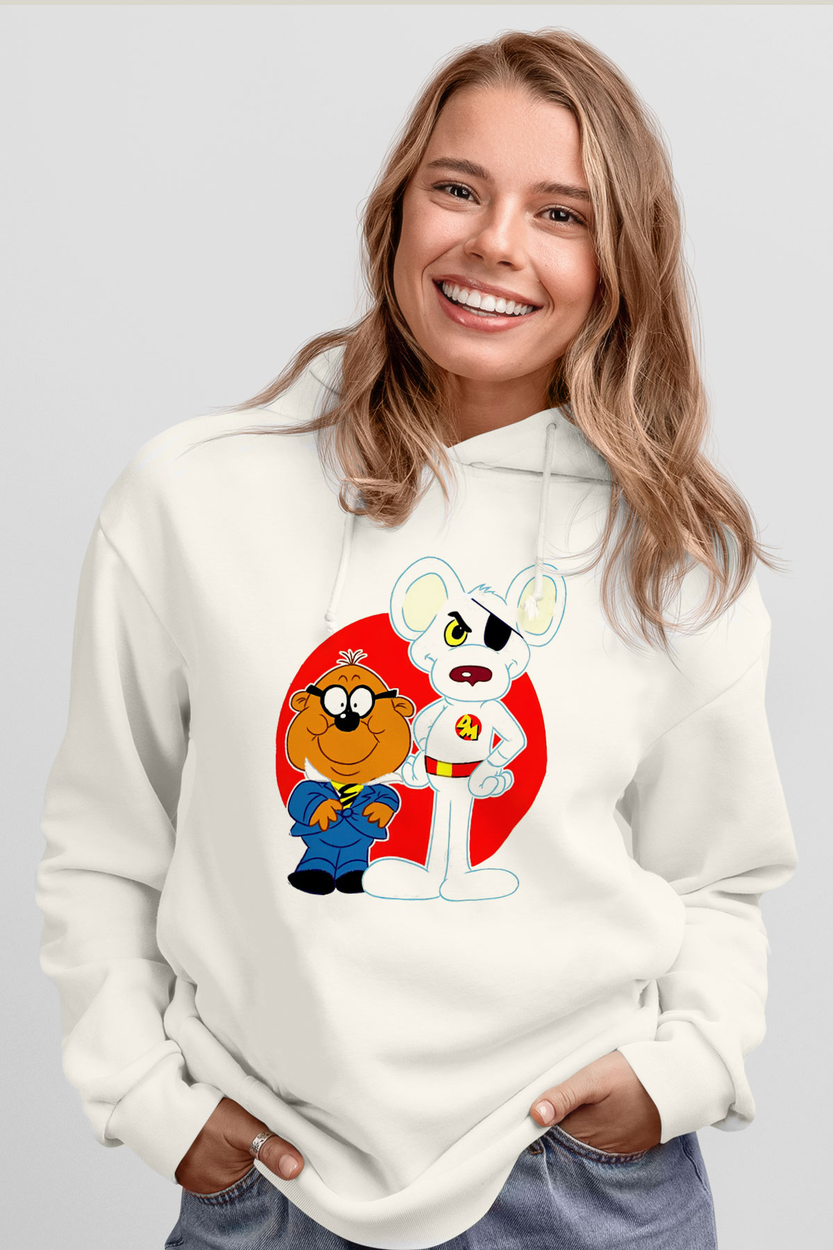 Danger Mouse Beyaz Unisex Hoodie